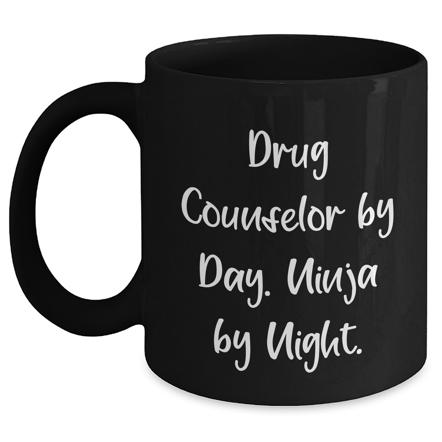 Gifts from Family to Drug Counselor, Ninja By Night - Funny Black Coffee Mug for Graduation - Main