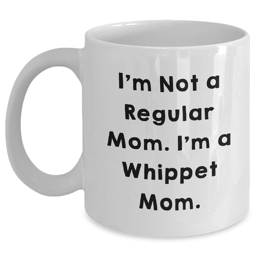 Whippet Dog Mom, Funny Graduation Gift for Whippet Lovers, White Coffee Mug from Mom, Gifts for Whippet Dog Owners - Main