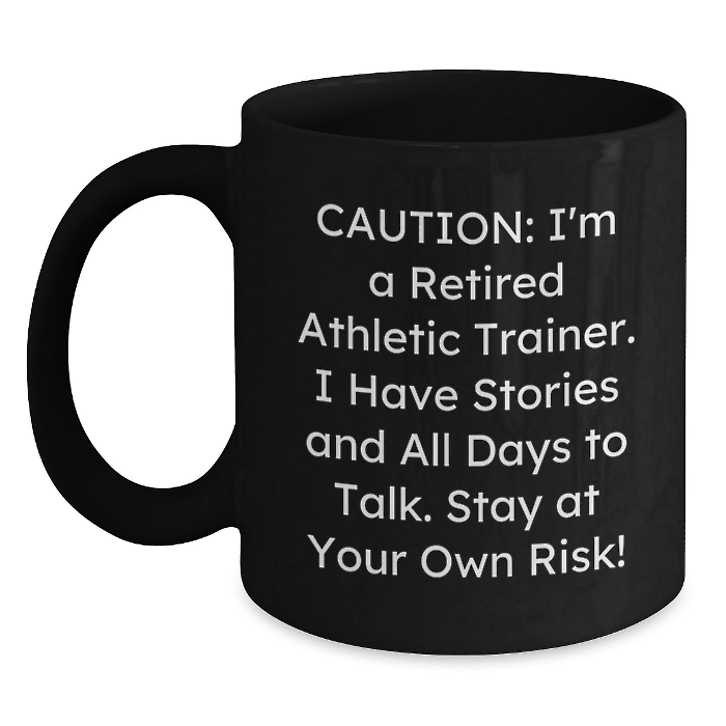 Funny Athletic Trainer Gifts for Men from Retired Trainers - Black Coffee Mug, 11oz or 15oz, Microwave and Dishwasher Safe, Graduation Unique Gifts from Family, Friends, or Coworkers - Main