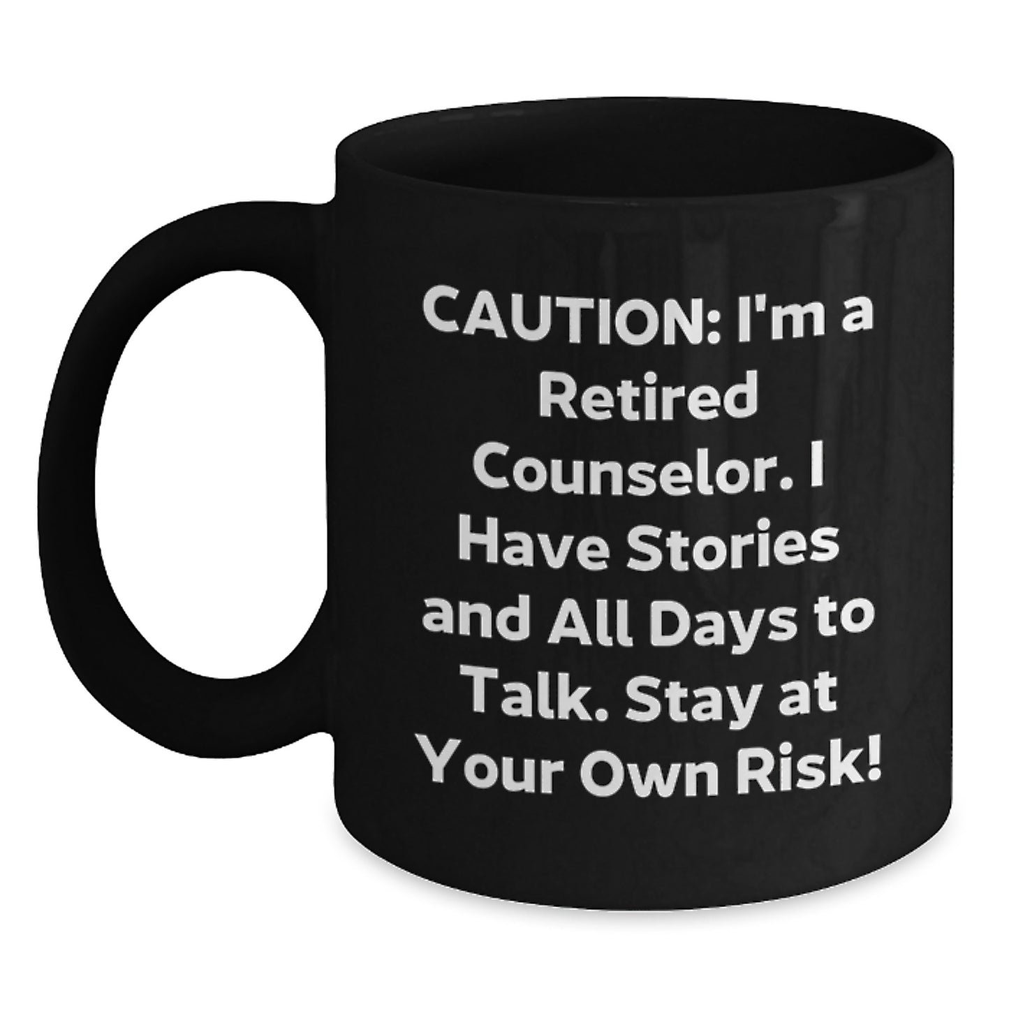 Counselor Gifts from Friends, Funny Quote Warning, Black Coffee Mug for Graduation Day, Gifts for Counselor - Main