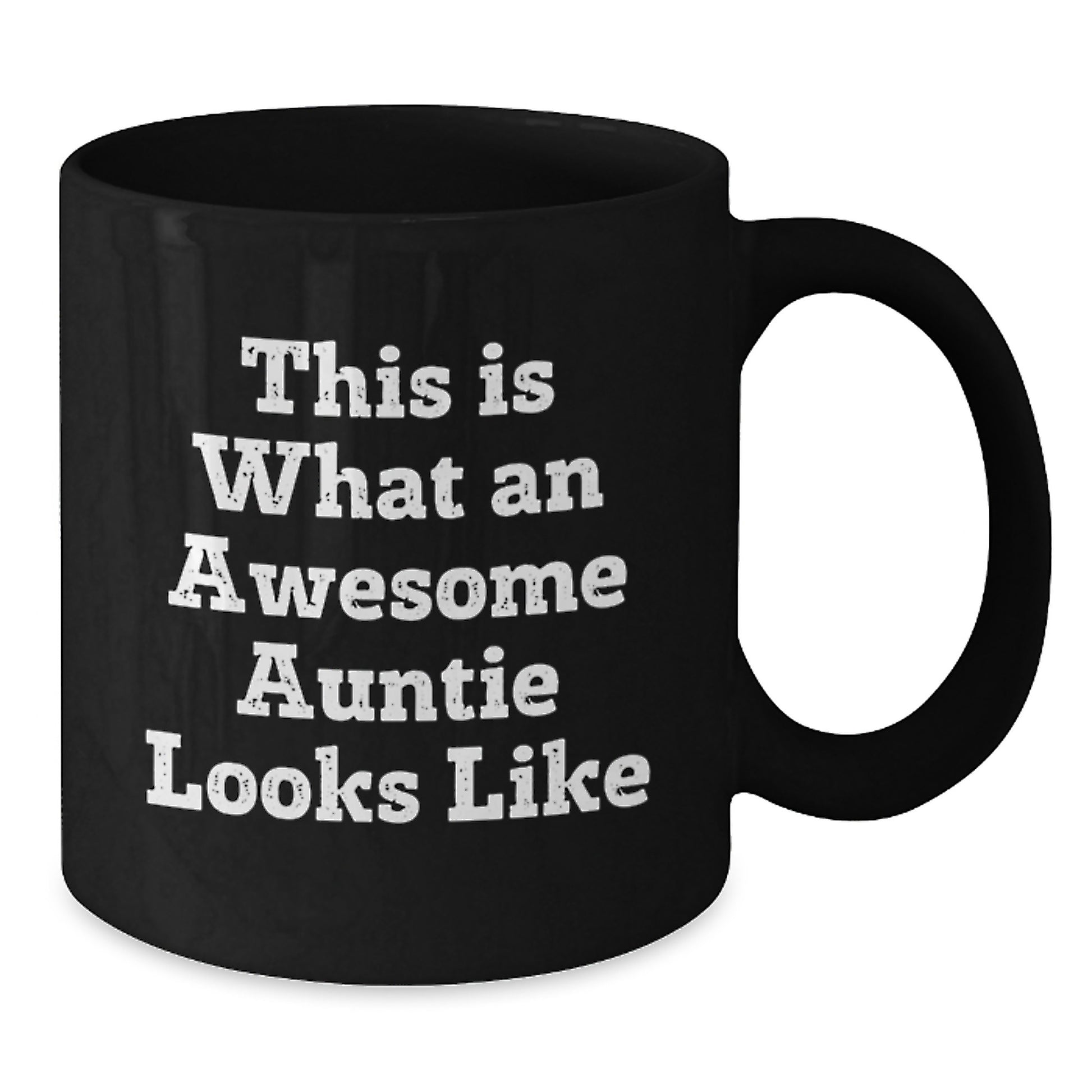 Auntie Gifts from Family, Awesome Auntie Black Coffee Mugs for Birthday, Funny Quote 'This Is What An Awesome Auntie Looks Like' Gifts for Auntie - Additional