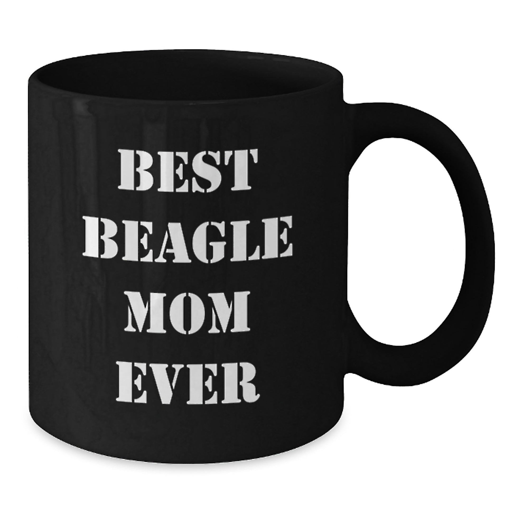 Beagle Dog Mom Gifts from Friends, Unique Birthday Unique Gifts for Women, Black Coffee Mug with 'Best Beagle Mom Ever' Quote - Additional