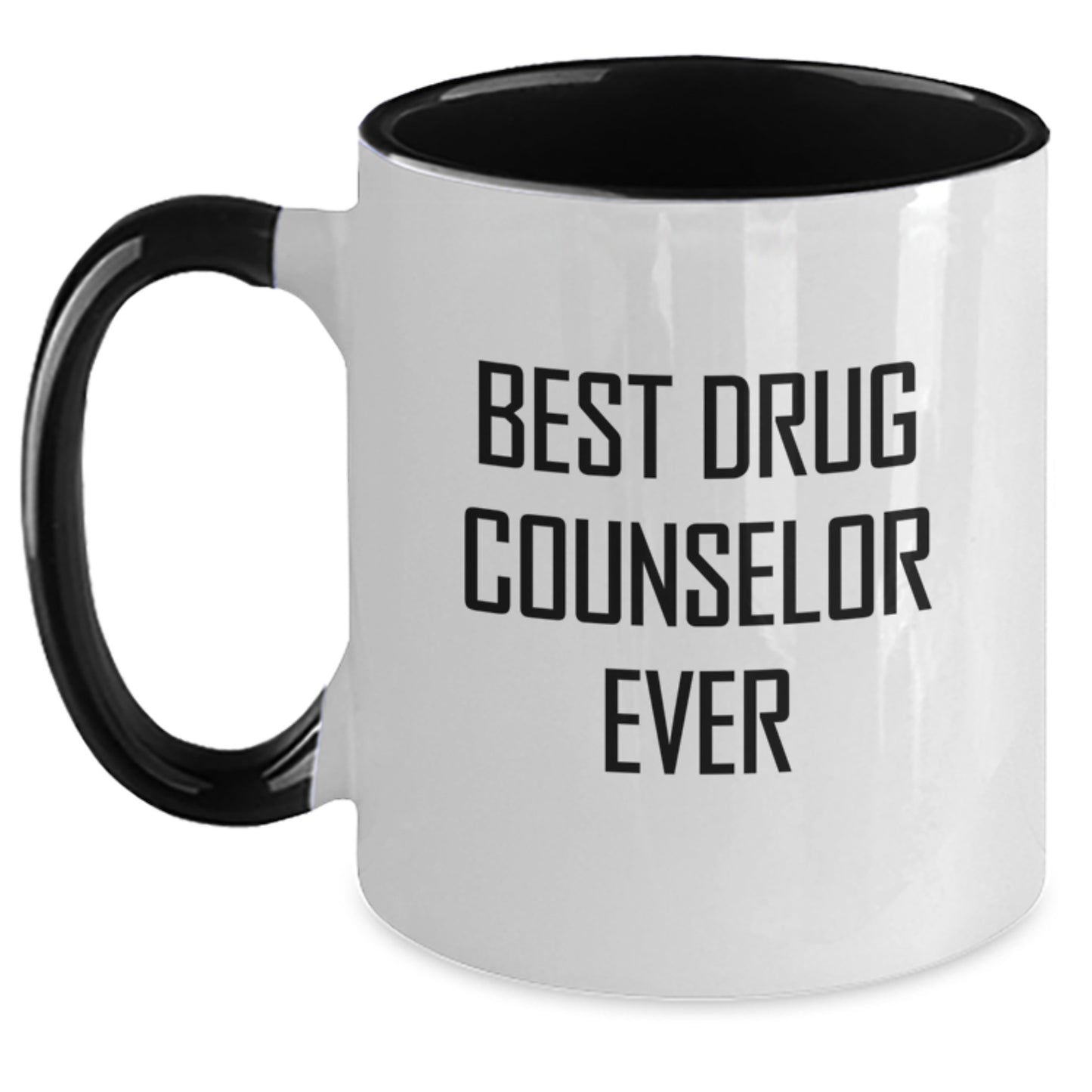 Funny Best Drug Counselor Ever Gifts from Men to Friends, Unique Two Tone Coffee Mugs for Graduation - Main
