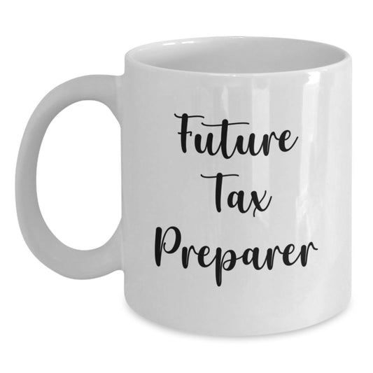 Funny Future Tax Preparer Gifts, White Coffee Mug for Graduation, 'You're Brewing Up a Bright Future' Quote, Gifts from Friends, Gifts for Future Tax Preparer - Main
