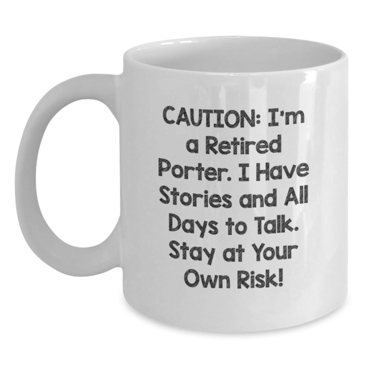 Porter Wisdom Graduation Funny Gift from Friends for Him, White Coffee Mug - Main