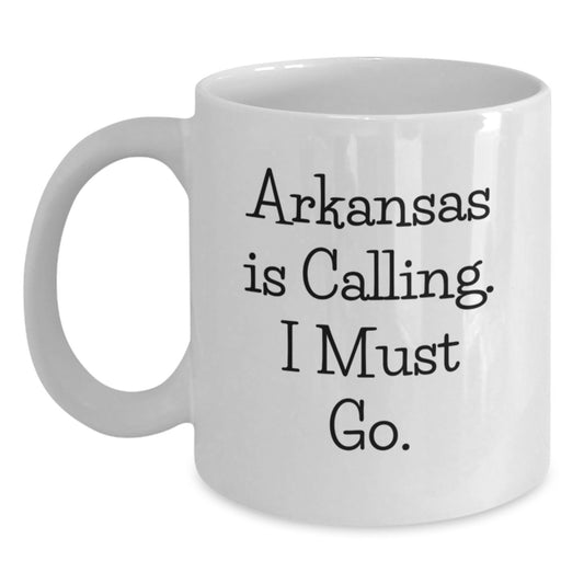 Arkansas White Coffee Mug Funny Gifts from Friends and Family for Christmas Unique Arkansas Mugs - Main