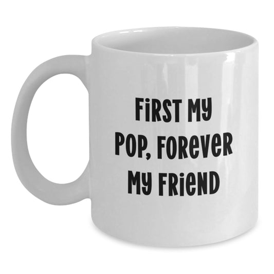 'Pop' Lovers Unite! Funny White Coffee Mug Gifts from Family and Friends for Pop's Birthday - Main