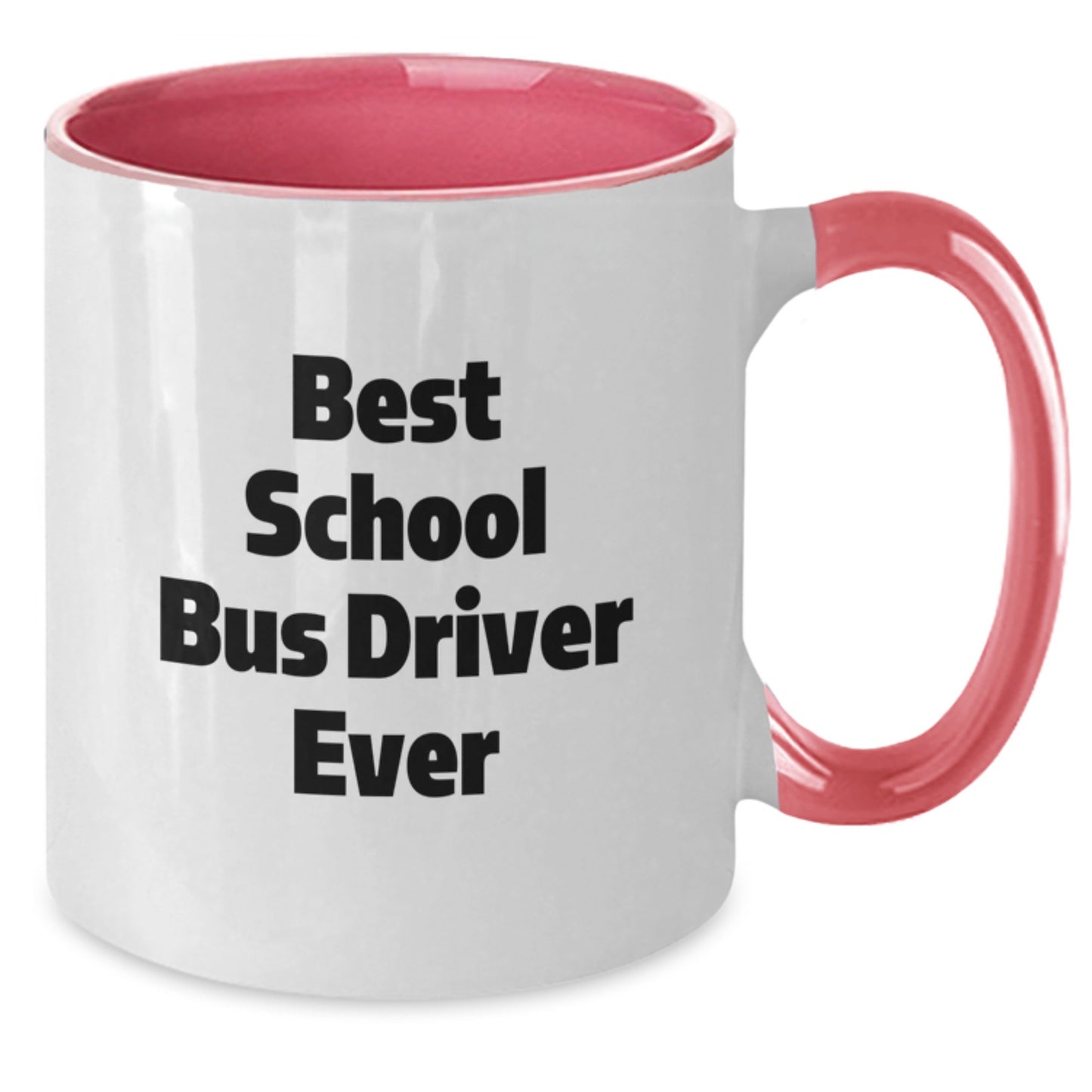 Funny Gift for School Bus Driver Friends and Family - Best School Bus Driver Ever Two Tone Coffee Mug, Gifts from Men or Women for School Bus Driver at Christmas - Additional