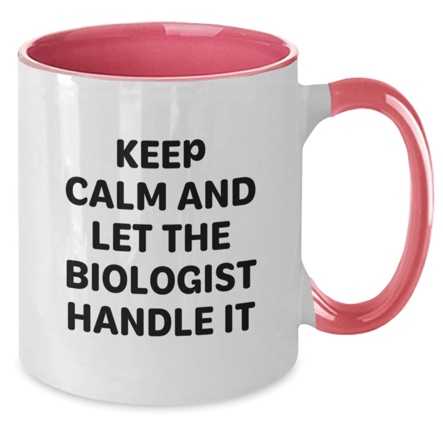 Funny Biologist Gifts, Keep Calm and Let the Biologist Handle It, Two Tone Christmas Coffee Mugs for Men and Women from Friends and Family - Additional