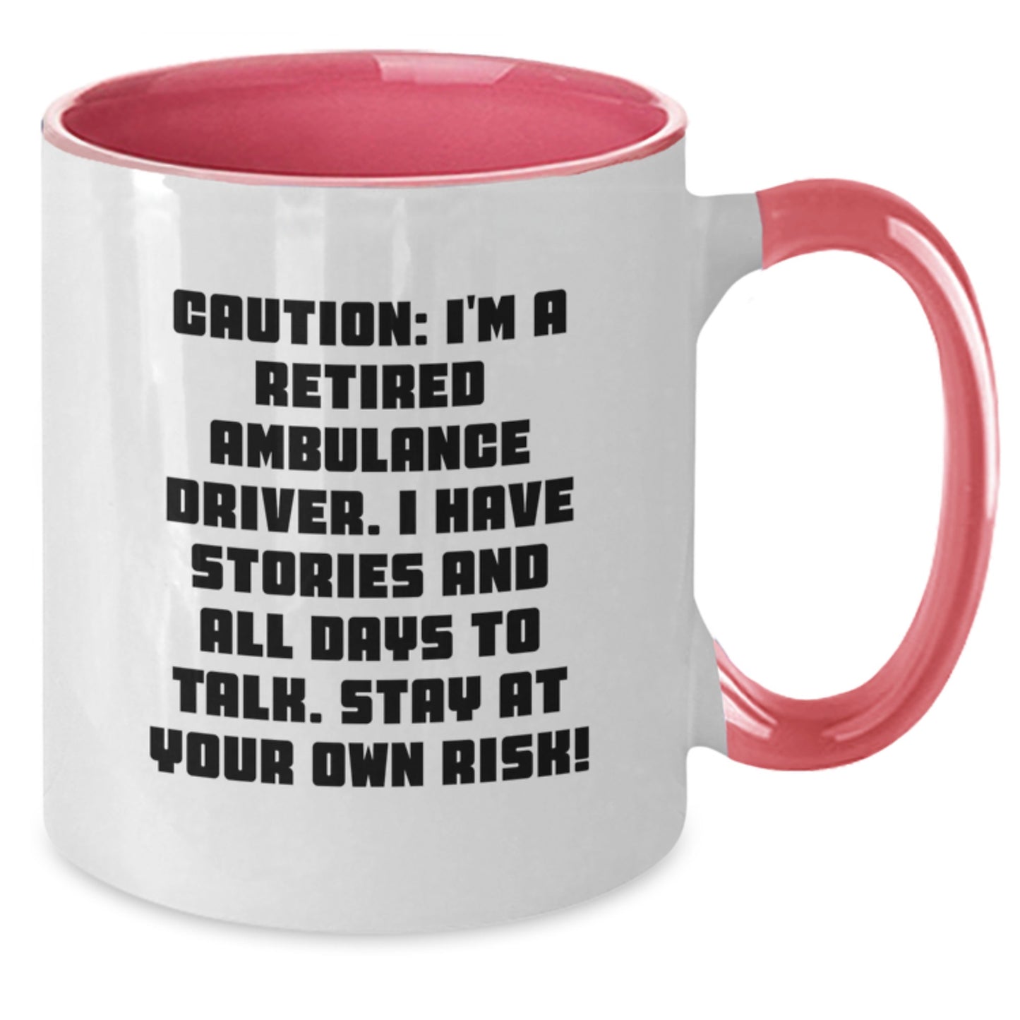 Funny Ambulance Driver Gifts from Friends for Ambulance Driver Men - Stay At Your Own Risk Two Tone Coffee Mug Christmas Unique Gifts - Additional