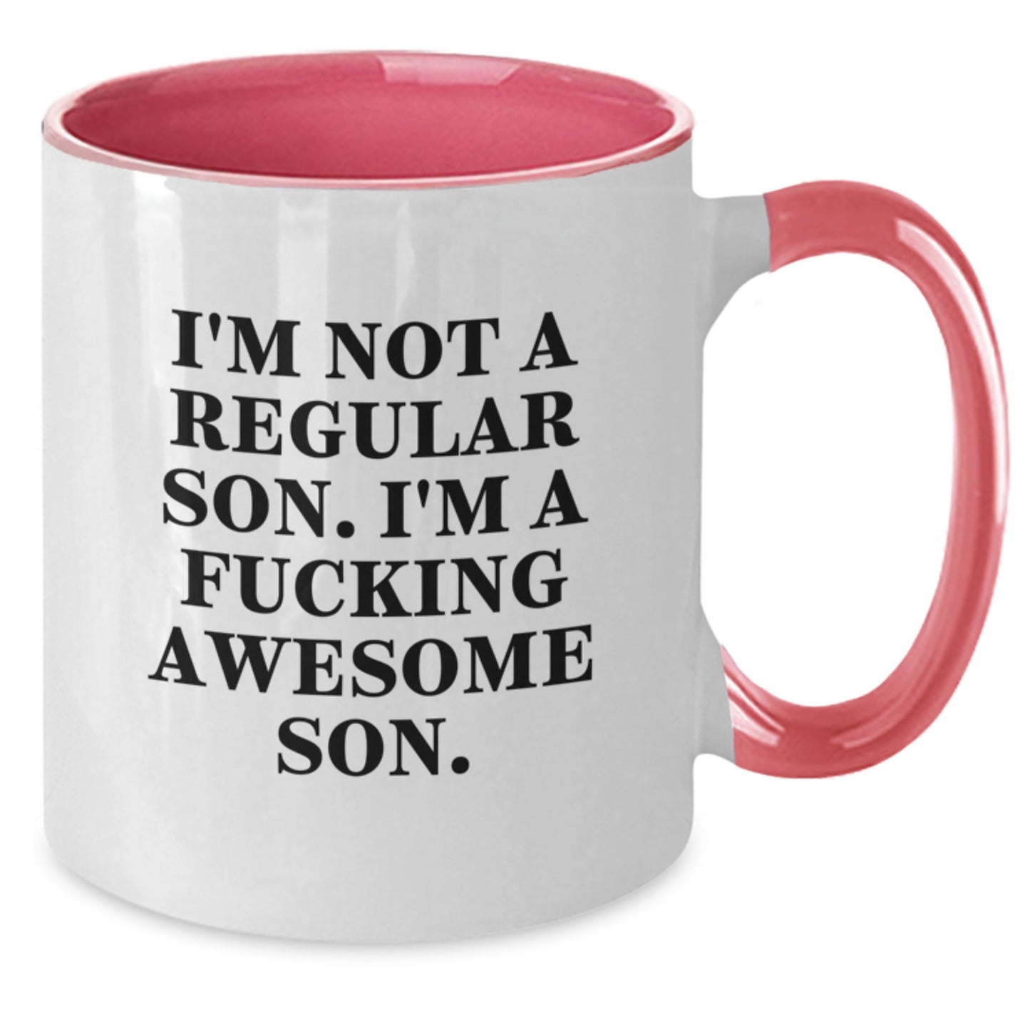 Funny Son Gifts from Family - Two Tone Coffee Mug for Awesome Sons at Christmas - Additional