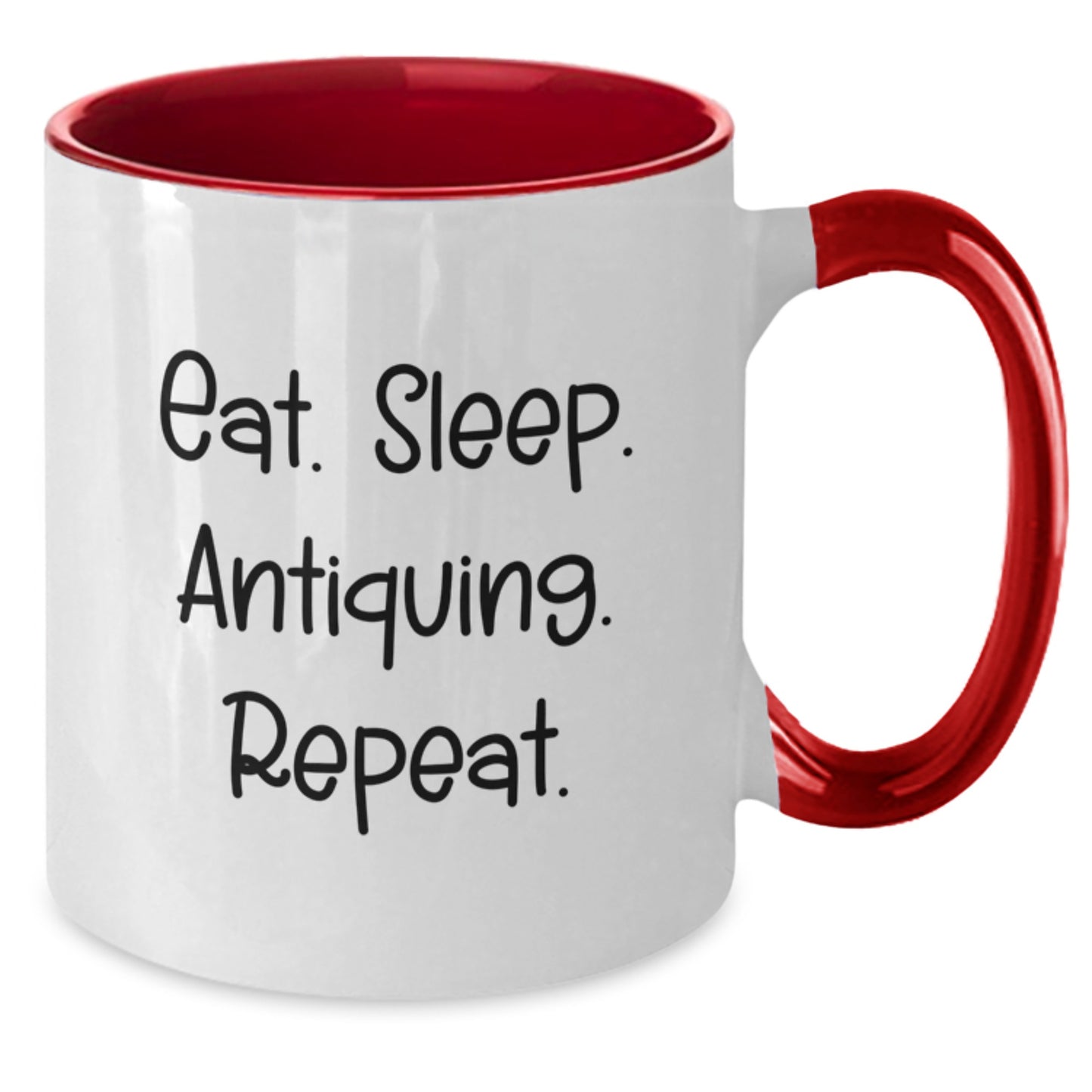 Antiquing Enthusiast Gifts, Funny Two Tone Coffee Mug, Eat. Sleep. Antiquing. Repeat., Birthday Unique Gifts for Friends, Gifts from Family - Additional