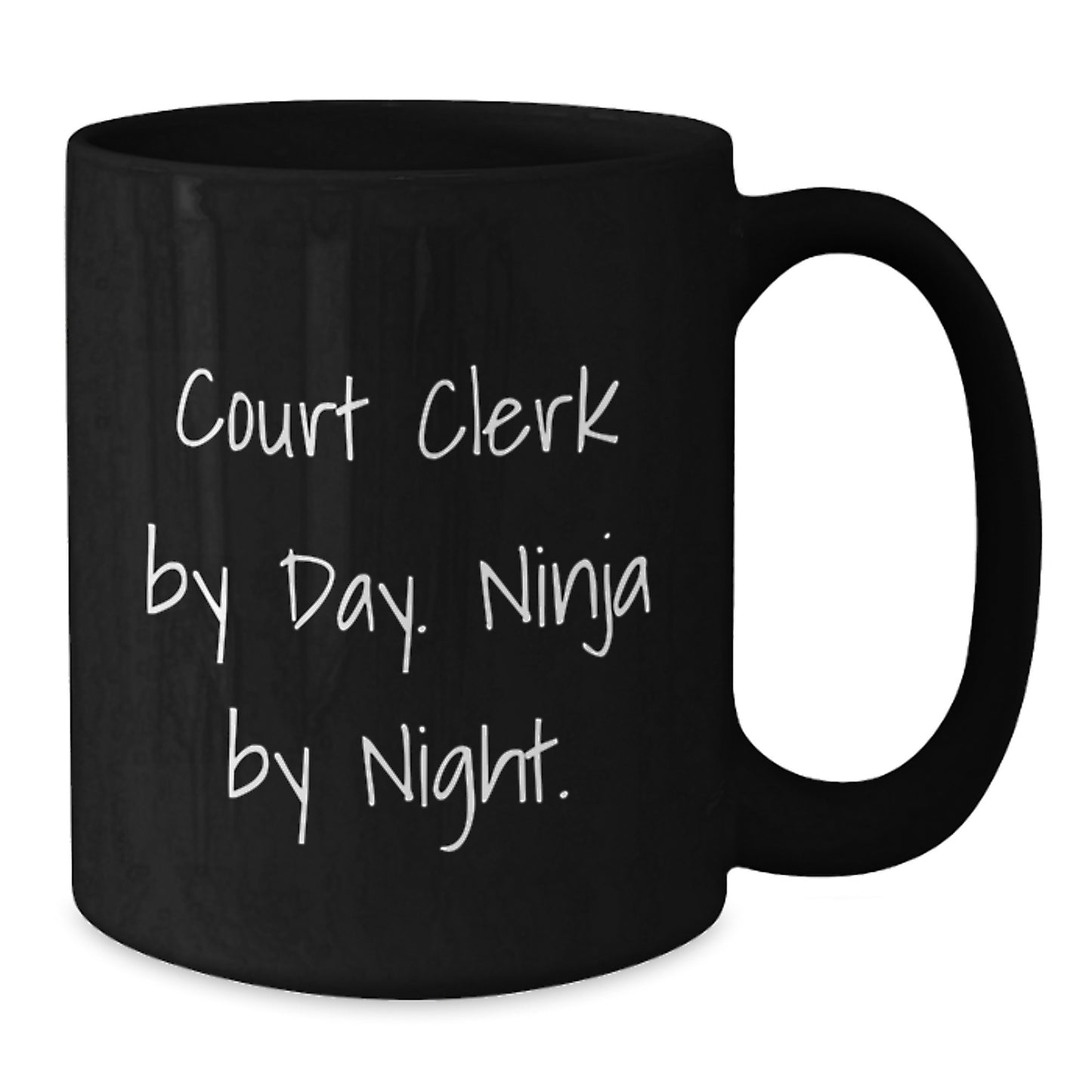 Funny Court Clerk Gifts for Men, Court Clerk By Day. Ninja By Night. Black Coffee Mugs, Unique Christmas Unique Gift Ideas for Court Clerks, Court Clerk by Day - Additional
