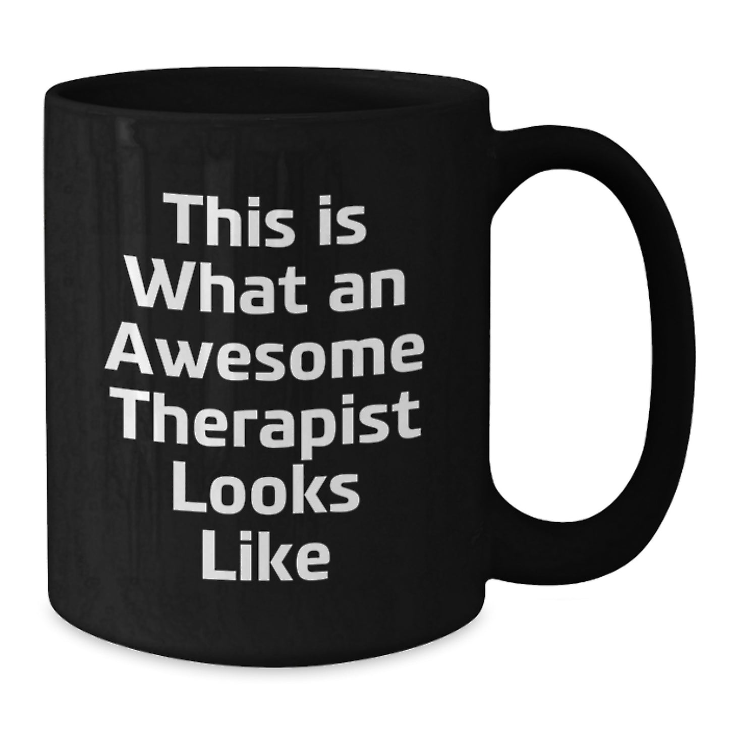 Funny Therapist Gifts, This Is What An Awesome Therapist Looks Like Black Coffee Mug, Christmas Unique Presents for Therapist Friends from Family - Additional