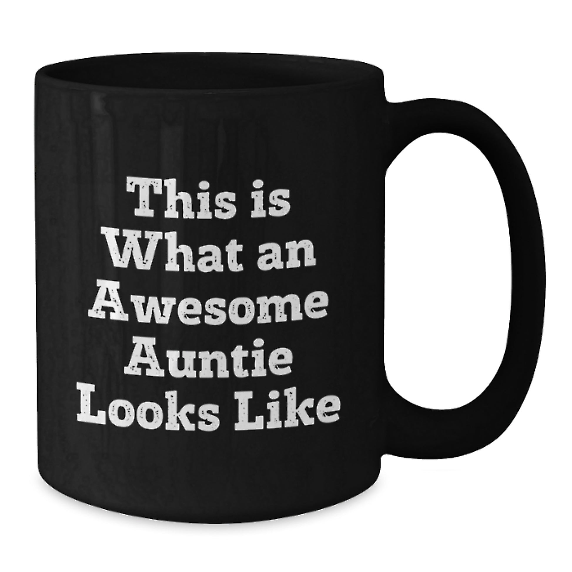 Auntie Gifts from Family, Awesome Auntie Black Coffee Mugs for Birthday, Funny Quote 'This Is What An Awesome Auntie Looks Like' Gifts for Auntie - Additional