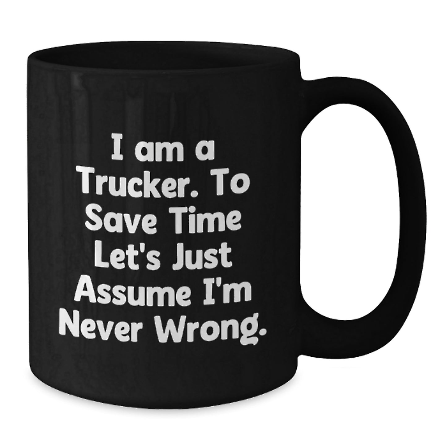 Fun Trucker Gifts from Family for Christmas, Funny Coffee Mugs for Men, Unique Black Ceramic Mugs - Additional