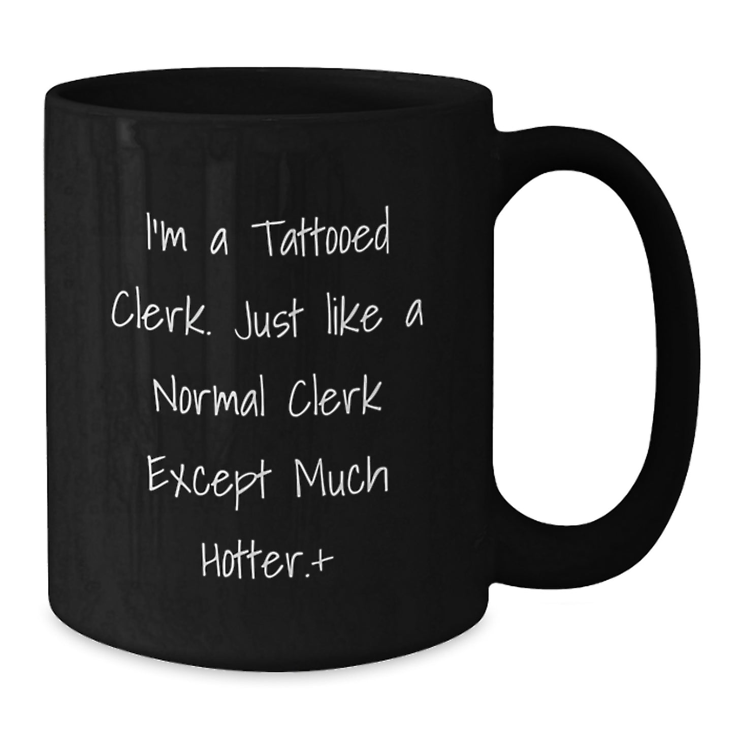 Funny Clerk Gifts for Men, Unique Black Coffee Mug, Christmas Unique Gifts from Coworkers, Clerk Humor - Additional