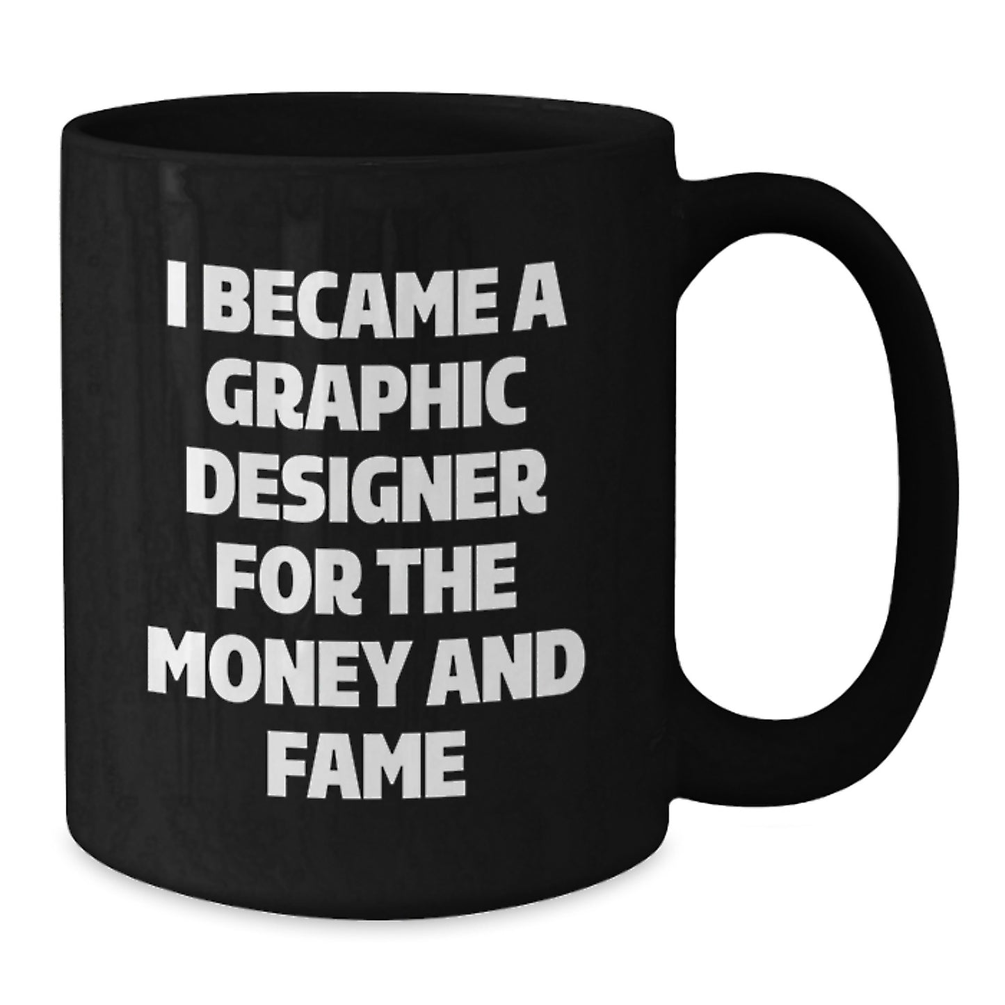 Funny Graphic Designer Gifts from Friends - I Became A Graphic Designer For The Money And Fame Christmas Unique Gifts for Men Women Coworkers Family Friends Black Coffee Mug - Additional