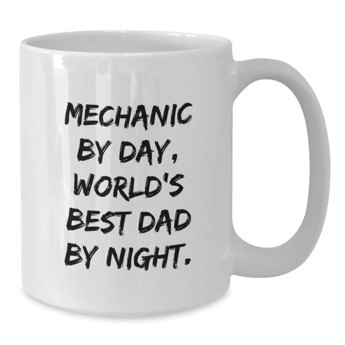 Funny Mechanic Gifts for Mechanic Lovers, White Coffee Mug for Graduation, 'Mechanic By Day, World's Best Dad By Night' Quote - Additional