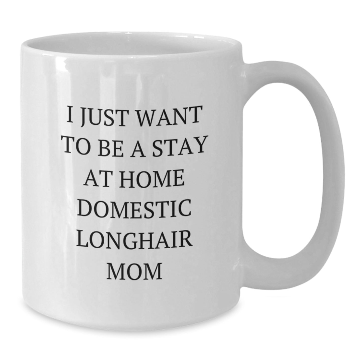 Funny Domestic Longhair Cat Mom Gifts from Friends to Family, I Just Want To Be A Stay At Home Domestic Longhair Mom, White Coffee Mug for Graduation - Additional