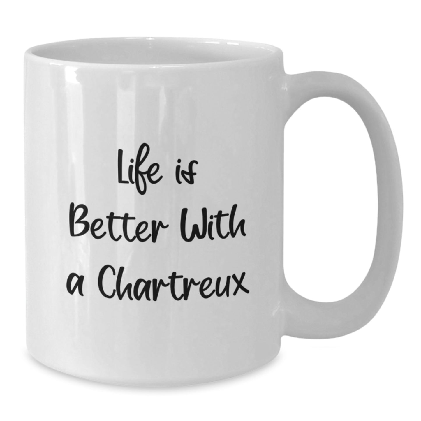 Funny Chartreux Cat Enthusiast Gifts from Family for Graduation, Life Is Better With A Chartreux White Coffee Mug, 11oz or 15oz Capacity - Additional