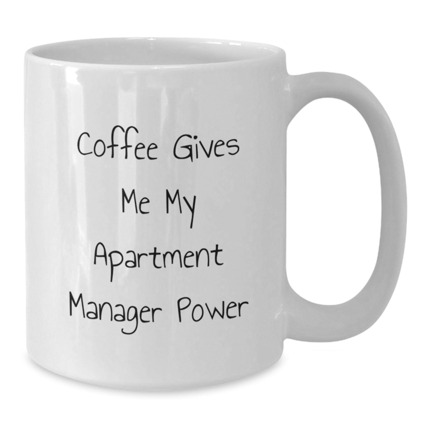 Apartment Manager Gifts, Funny White Coffee Mug, 'Coffee Gives Me My Power', Unique Christmas Unique Gifts from Friends to Apartment Managers - Additional