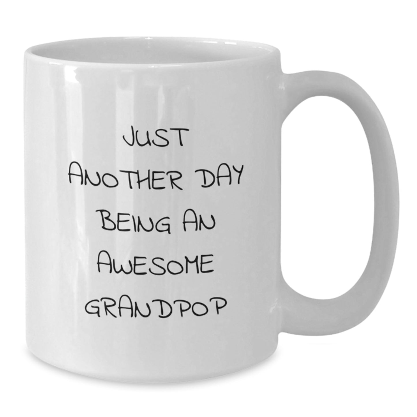 Funny Grandpop Gifts - White Coffee Mug, 'Just Another Day Being An Awesome Grandpop' - Gifts from Family, Perfect for Birthday - Additional