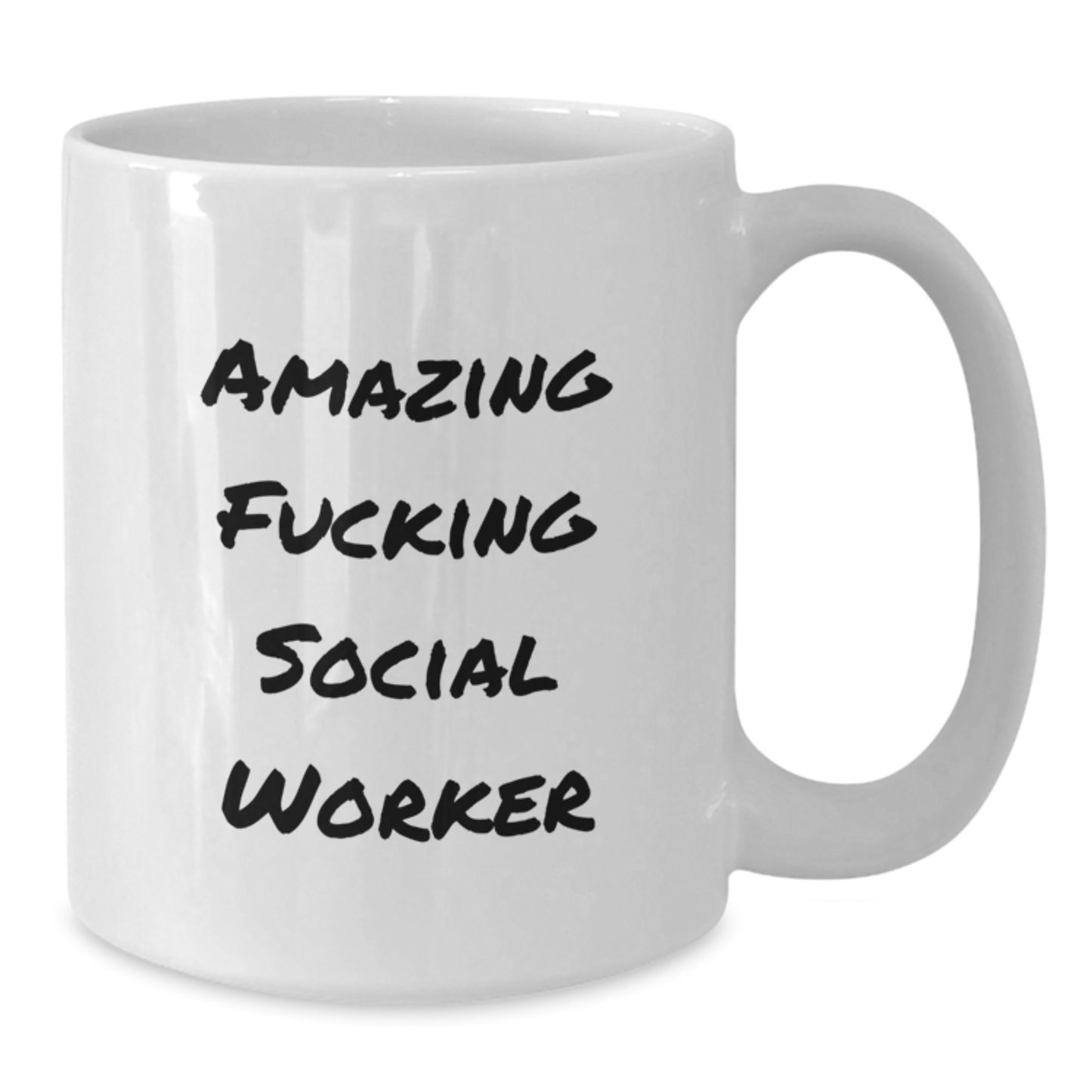 Gifts for Social Workers, Funny Social Worker Mug, Christmas Unique Gifts from Friends, Amazing F--king Social Worker Quote on White Coffee Mug - Additional