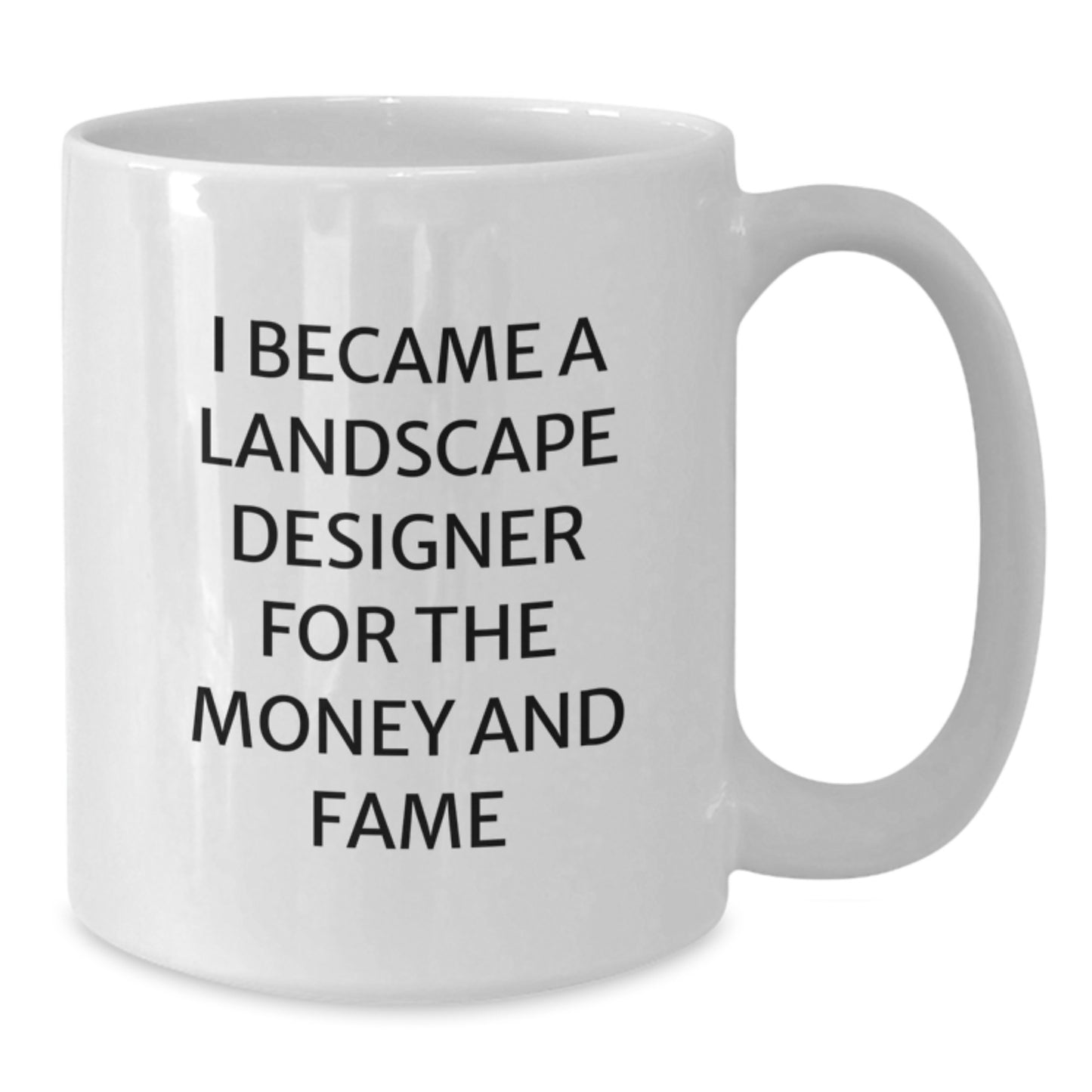 Funny Landscape Designer Gifts, Unique White Coffee Mug, 'I Became A Landscape Designer For The Money And Fame', Christmas Unique Gifts from Friends to Family - Additional