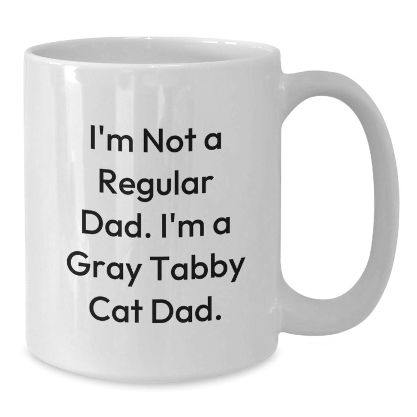Funny Gray Tabby Cat Dad White Coffee Mug Gifts for Men from Family, Unique Christmas Unique Gifts - Additional