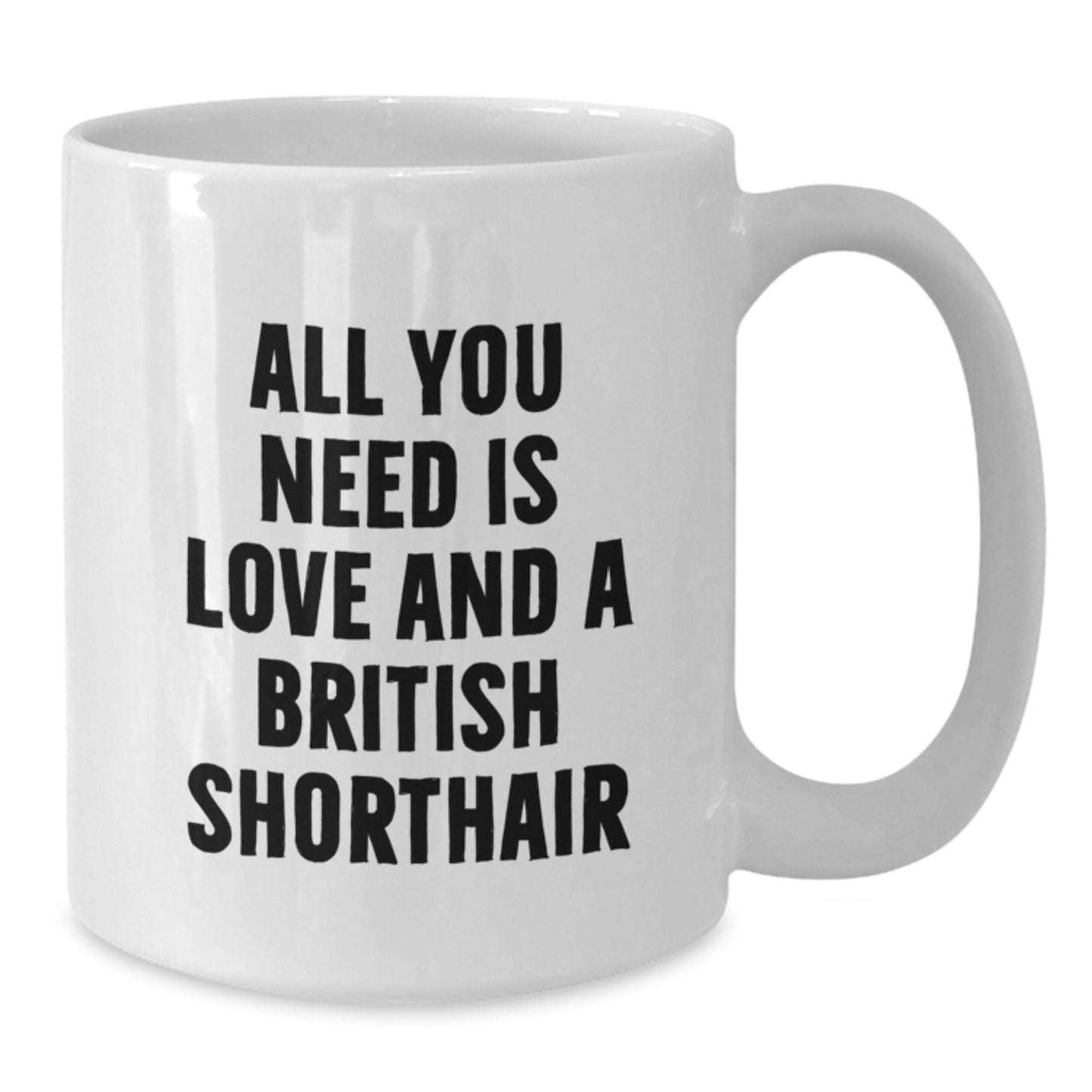 British Shorthair Cat Lovers White Coffee Mug Gifts from Friends for British Shorthair Cat Enthusiasts - All You Need Is Love And A British Shorthair Christmas Unique Mugs - Additional