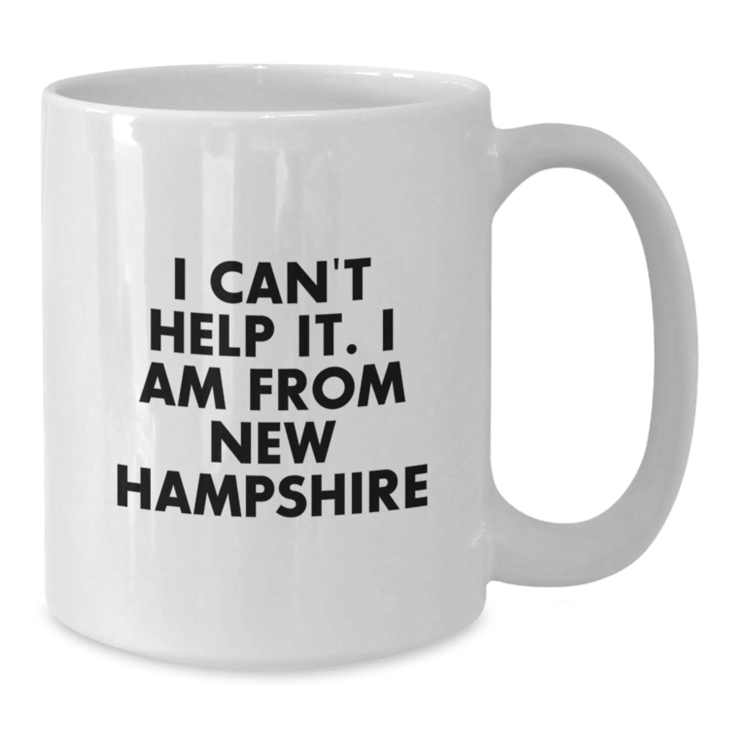 Gifts from the Heart of New Hampshire - Funny White Coffee Mugs for Christmas - I'm from New Hampshire, and I Can't Help It Quote, Unique New Hampshire Gifts for Friends and Family - Additional