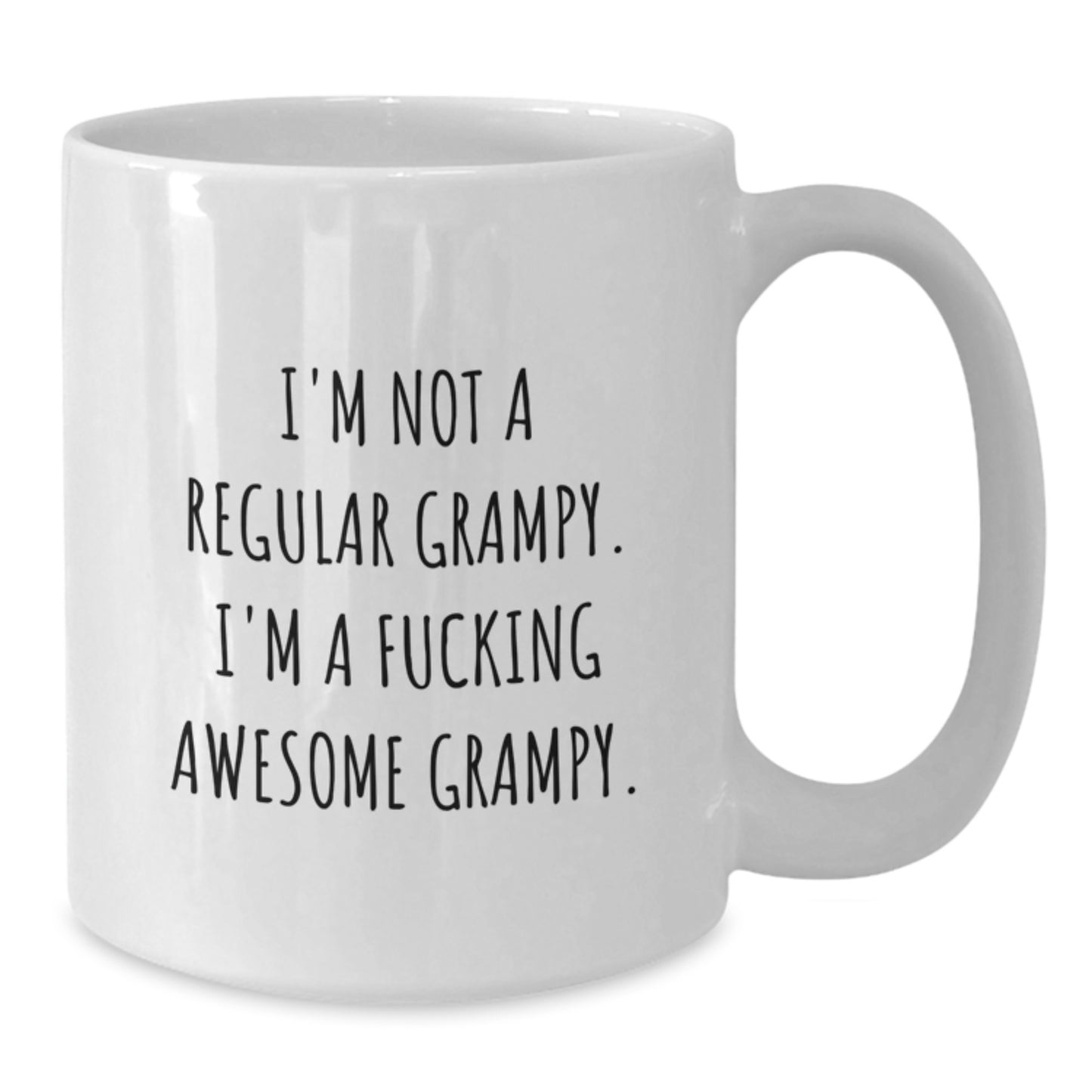 Funny Grampy Gifts from Friends, Unique White Coffee Mugs for Birthday, 'I'm Not A Regular Grampy. I'm A F--king Awesome Grampy.' Quote - Additional