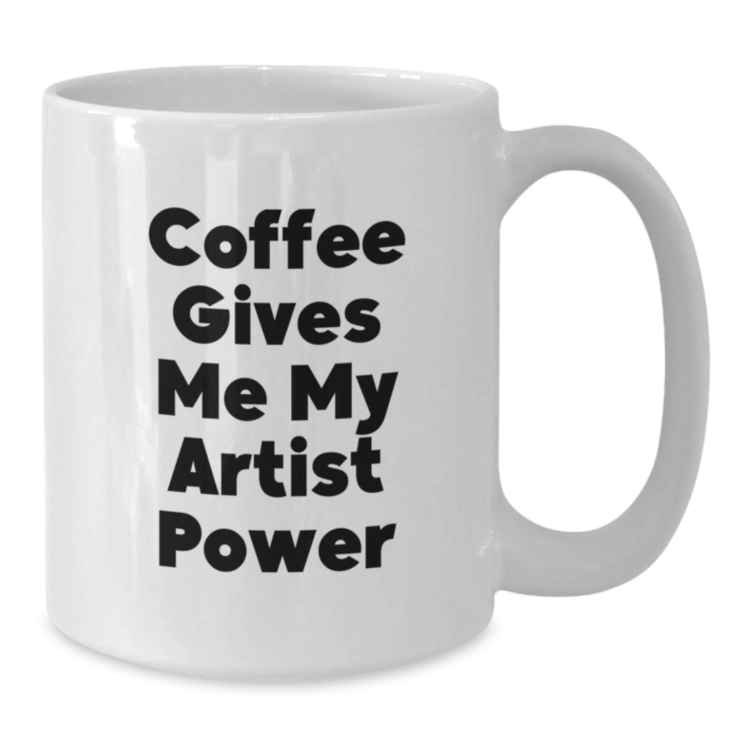 Funny Artist Mug Coffee Gives Me Power White Ceramic Christmas Unique Gift for Artist Friends - Additional