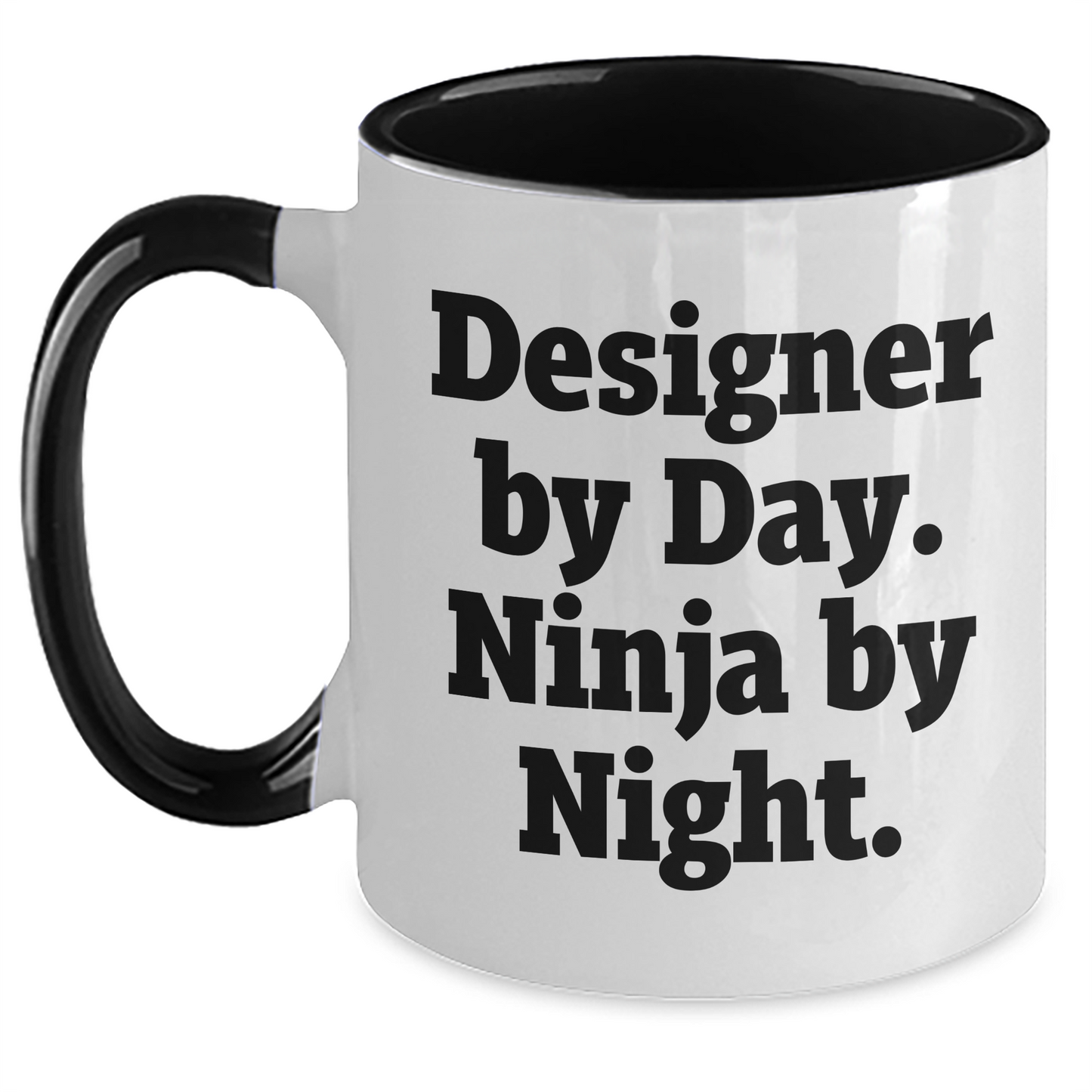 Designer By Day, Ninja By Night, Two Tone Coffee Mug, Funny Graduation Gifts for Friends, Gifts from Men, Gifts for Designer - Main