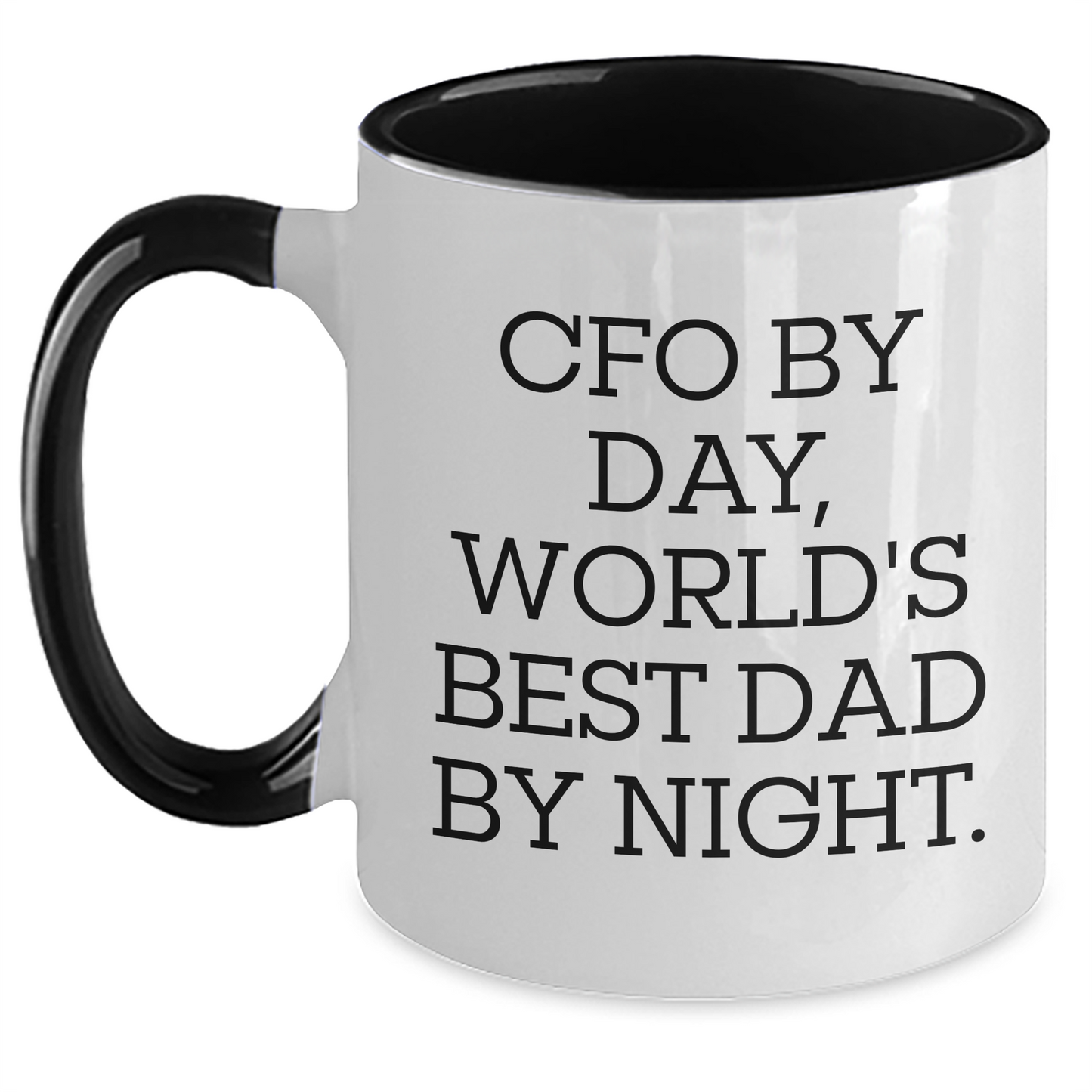 CFO By Day, World's Best Dad By Night. Funny Two Tone Coffee Mug Gifts for Graduation - Main