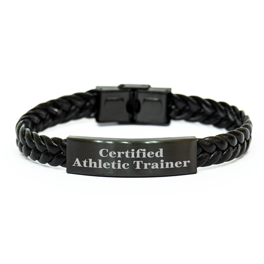 Funny Gift from Family to Athletic Trainer 'You're a-Maze-Ing!' Interlaced Leather Bracelet for Graduation - Image 1