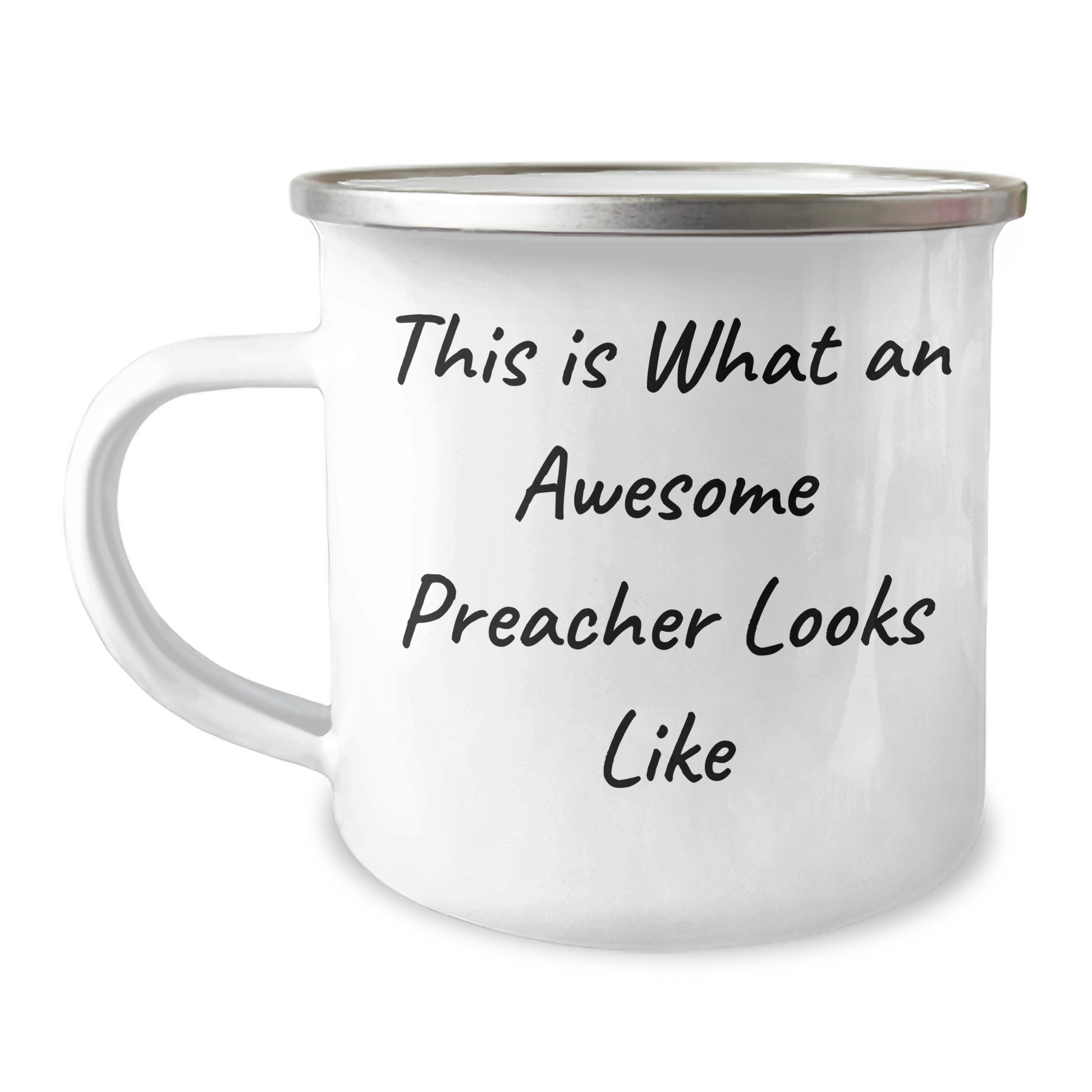 Funny Preacher Gifts for Him, Inspirational Camping Mug from Friends for Graduation, 'This Is What An Awesome Preacher Looks Like' Quote, Gifts from Men to Preacher - Image 1