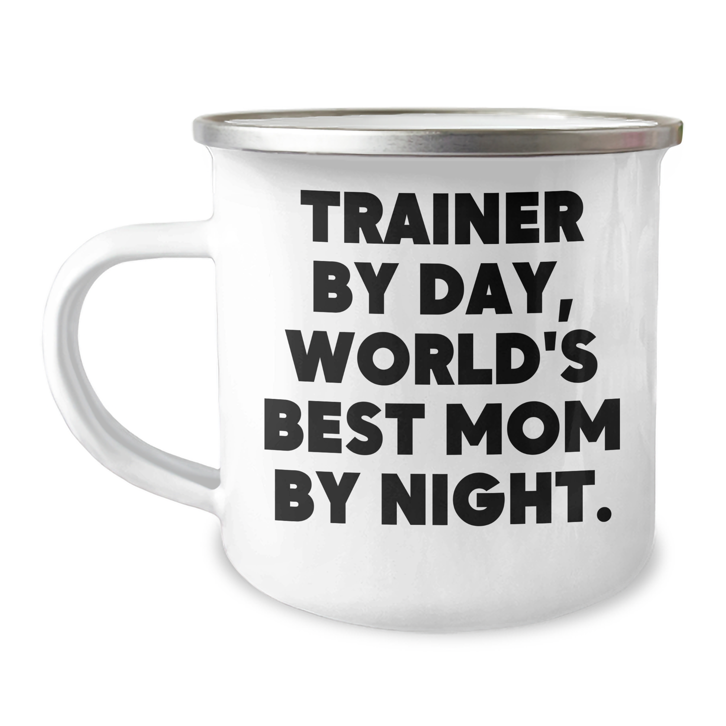 Trainer Gifts from Men, Unique Trainer By Day, World's Best Mom By Night. Camping Mugs for Graduation, Funny Inspirational Trainer Mugs, Gifts for Trainer - Image 1