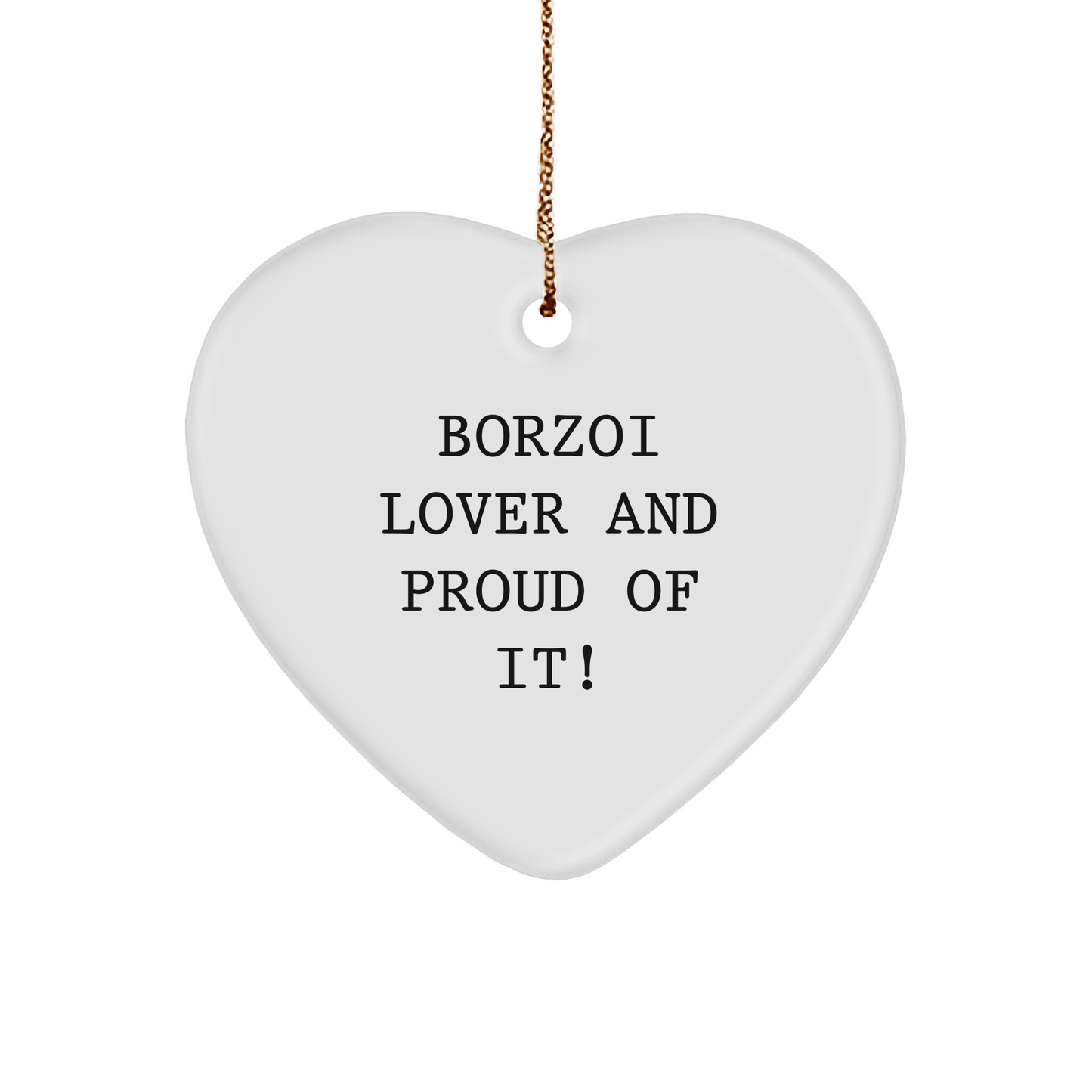 Borzoi Dog Lover Gifts, Funny Heart Ornament from Men to Friends, Perfect for Christmas Unique Gifts - Image 1