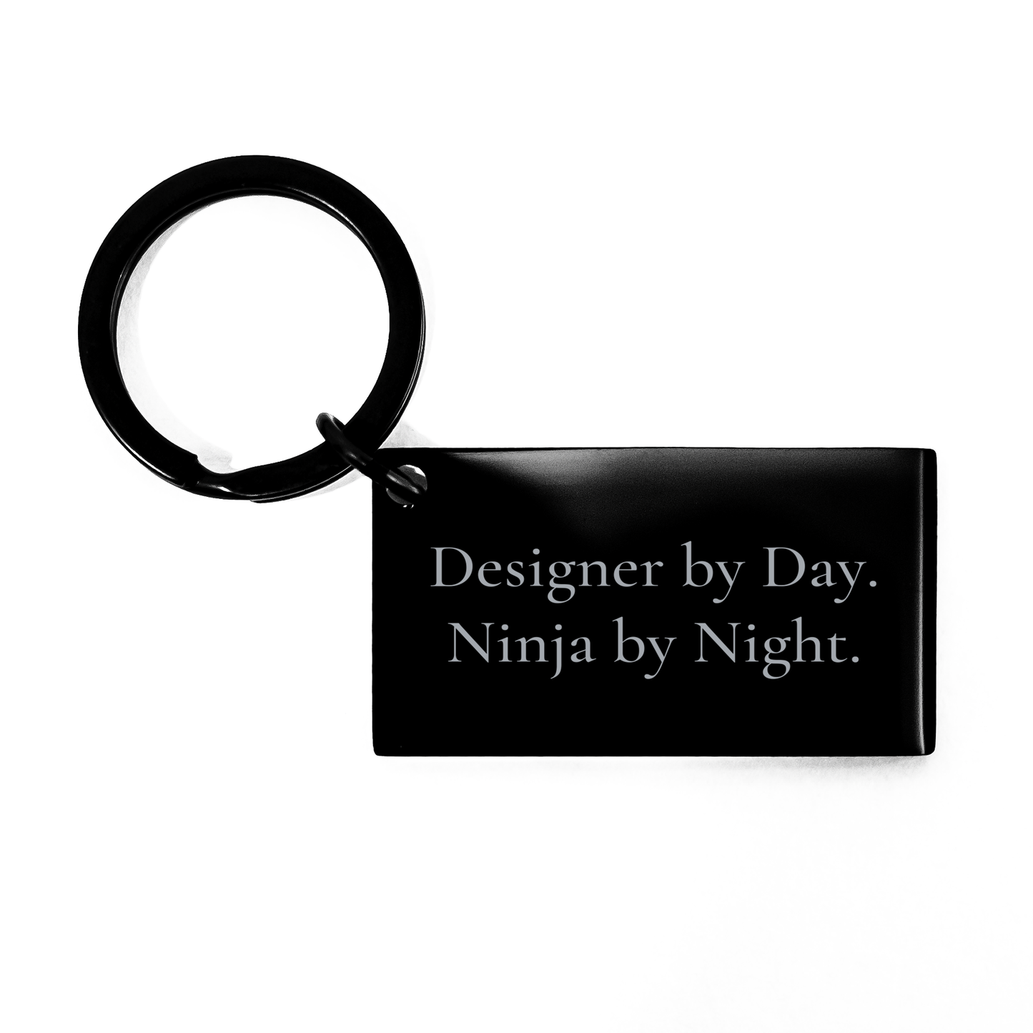 Funny Designer Gifts - Keychain, Inspirational Quote, Gifts from Friends, Gifts for Designer Men, Stainless Steel, Black, 1.57 x 0.87 inches, Graduation Unique Gifts - Image 1