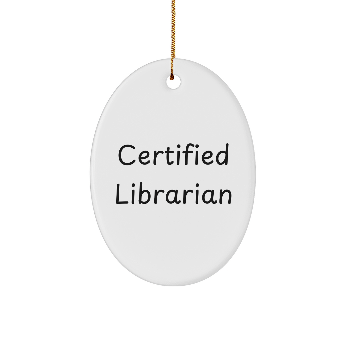Librarian Gifts from Friends, Funny Oval Ornament Quotes for Christmas, Gifts for Librarian - Image 1