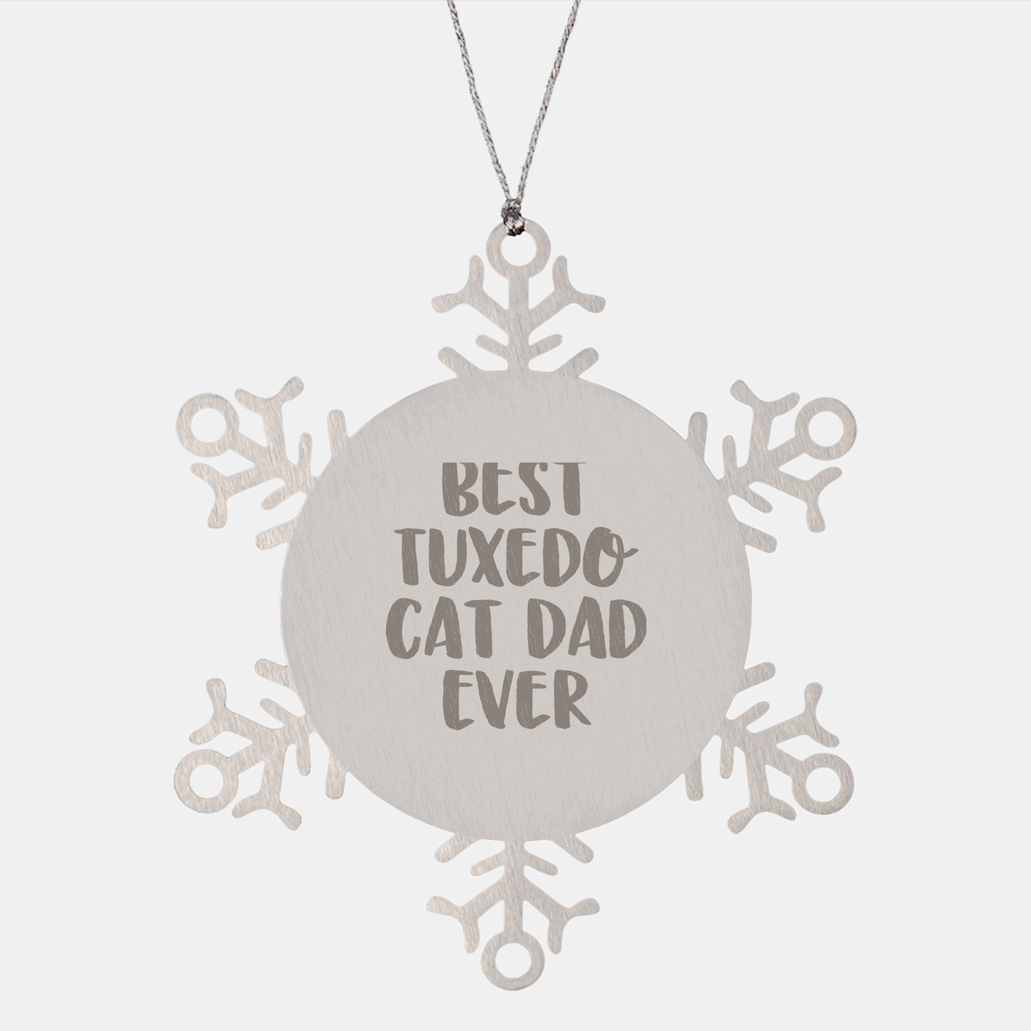 Funny Tuxedo Cat Dad Ever Gifts from Men to Best Tuxedo Cat Owners for Christmas Unique Snowflake Ornament - Image 1