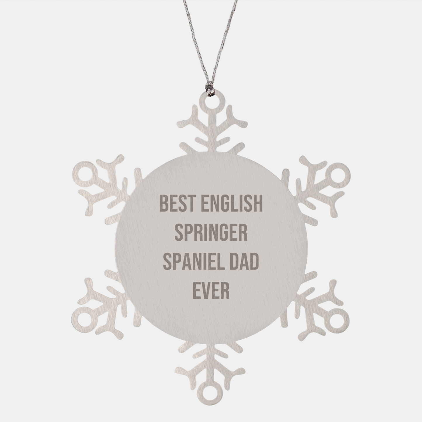English Springer Spaniel Dog Dad Snowflake Ornament Funny Christmas Unique Gift from Friends - Image 1