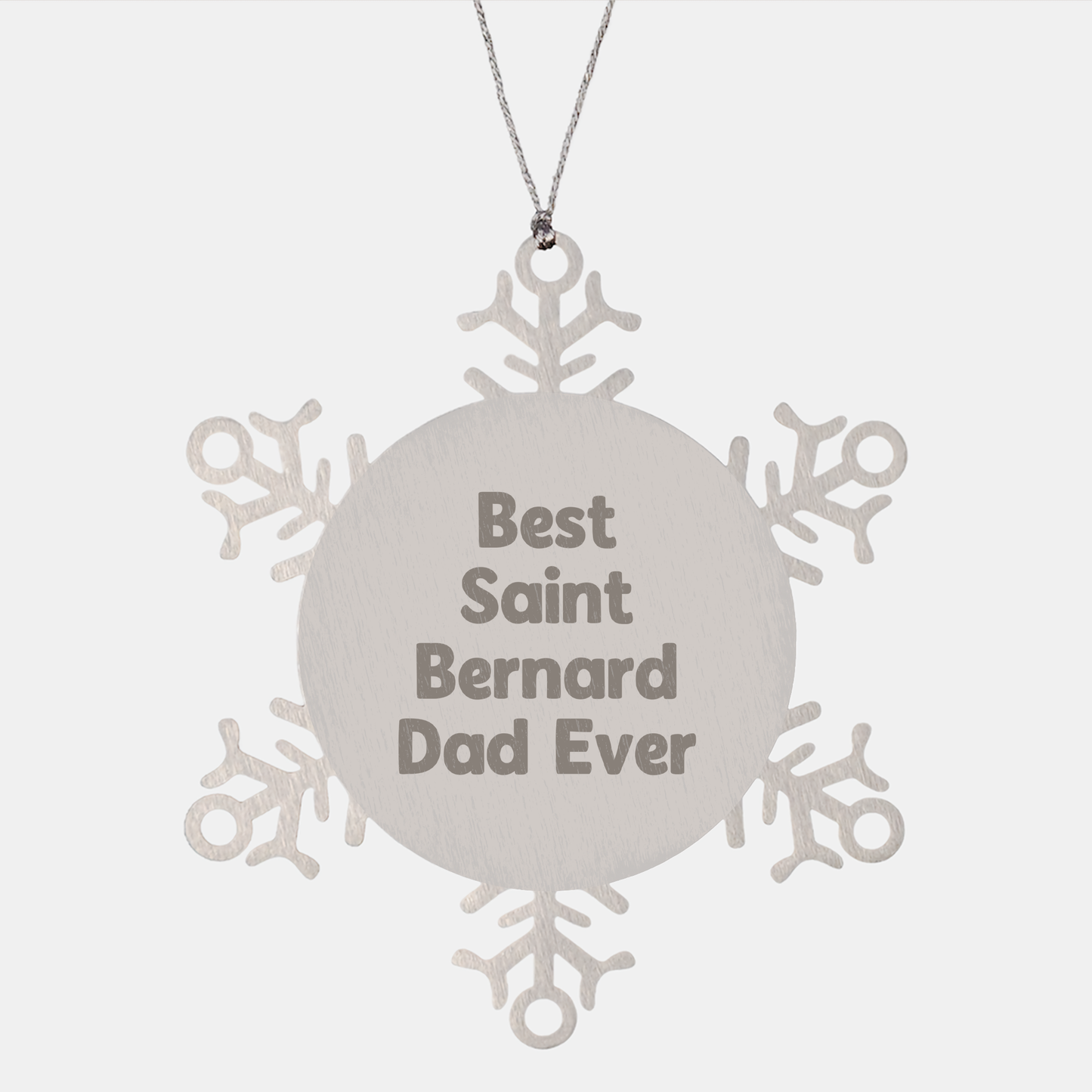 Funny Snowflake Ornament Gifts from Men to Saint Bernard Dog Dad Ever, Best Saint Bernard Gifts for Christmas - Image 1