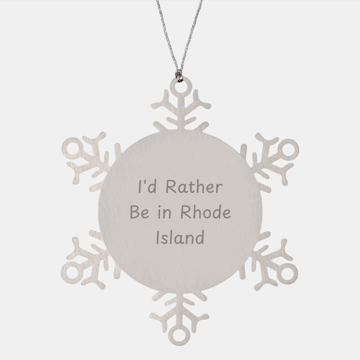 Rhode Island Gifts from Friends, I'd Rather Be In Rhode Island Snowflake Ornament, Christmas Unique Ideas for Women, Men, or Family - Image 1