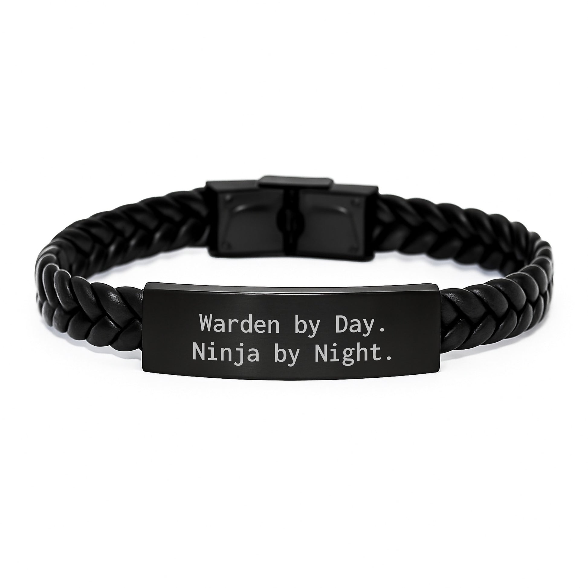 Warden Interlaced Leather Bracer Gifts from Friends, Warden Birthday Unique Presents - Image 1