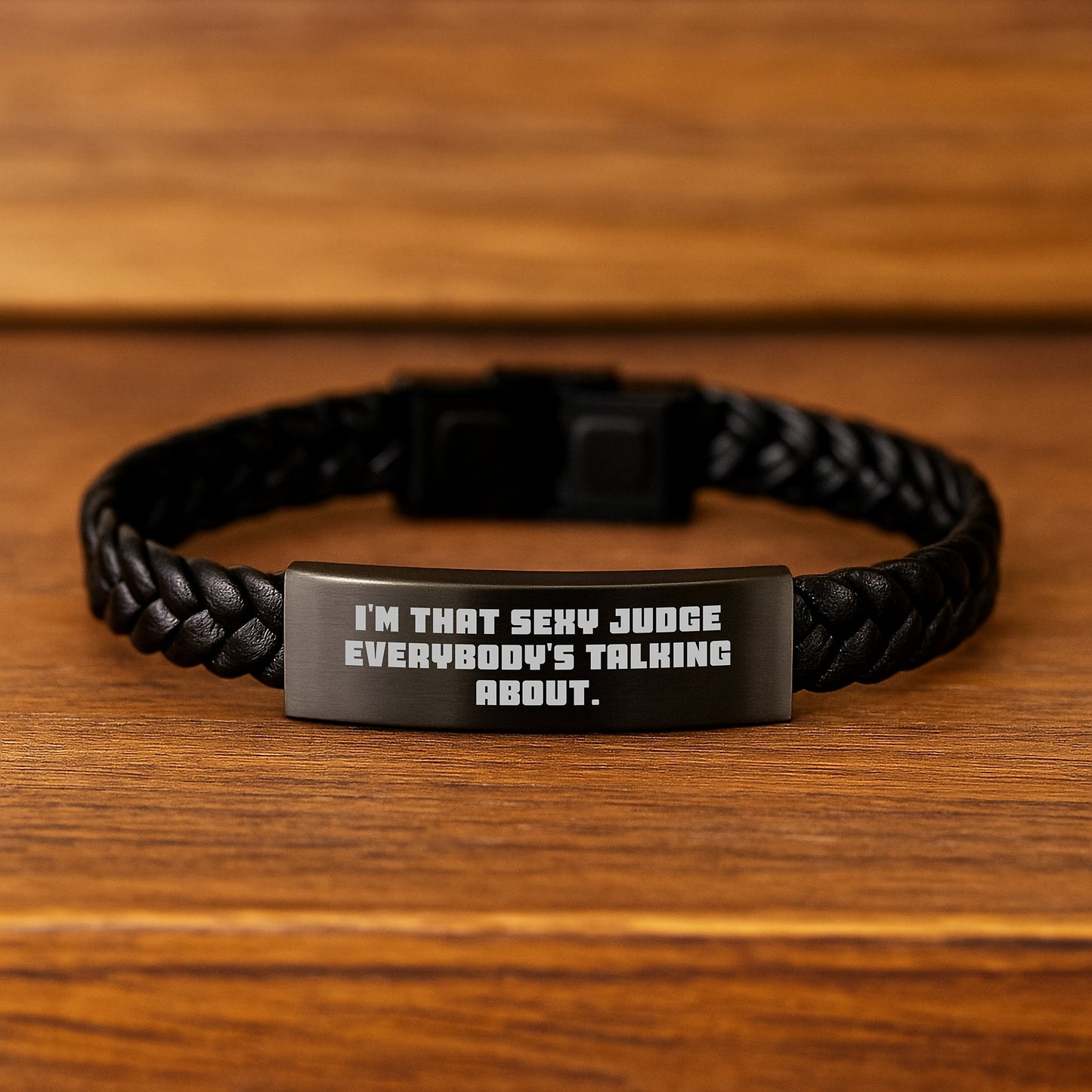 Sexy Judge Gifts from Friends to Family - Judge Interlaced Leather Bracelet for Men, Funny Quote, Christmas Unique Gifts - Image 2