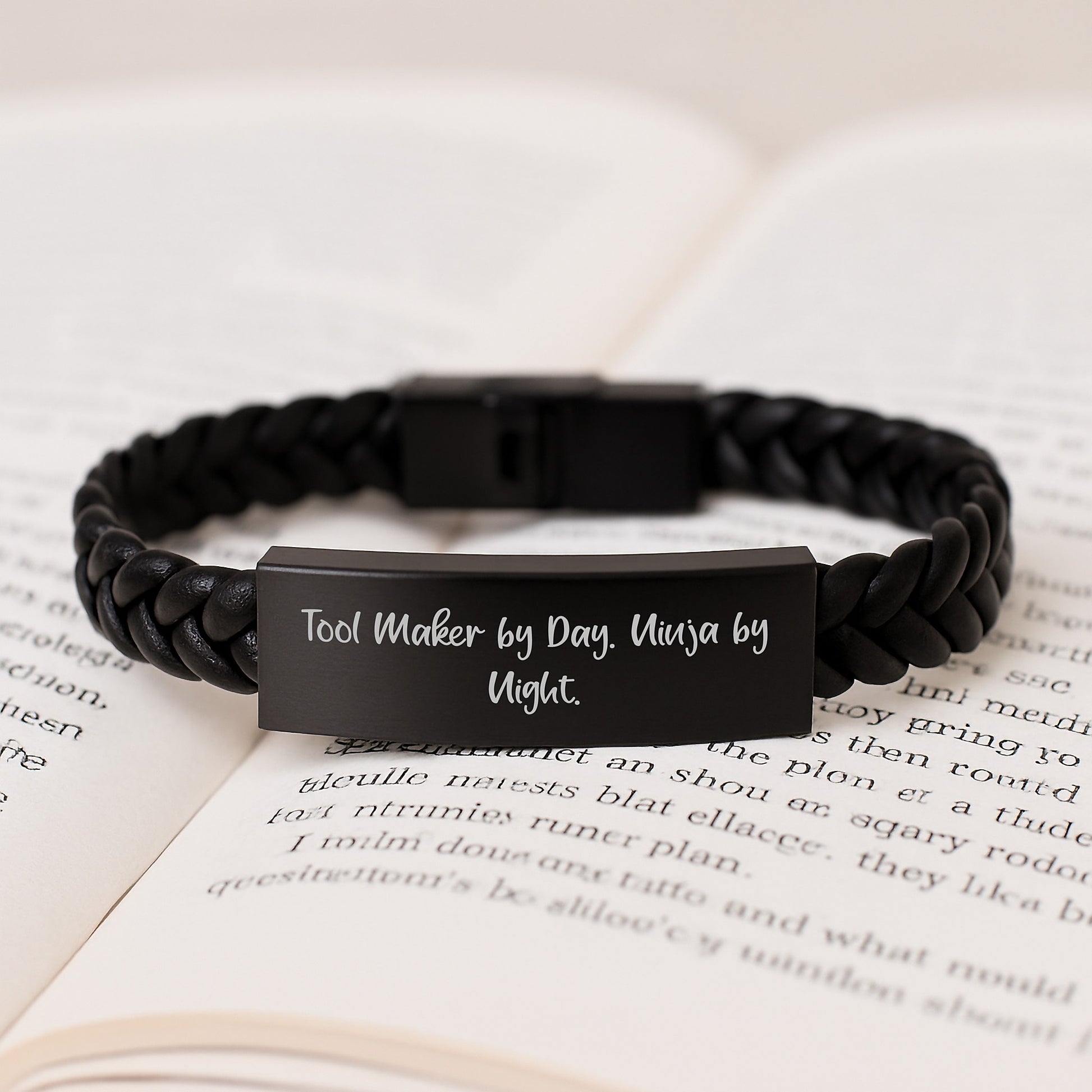 Tool Maker Gifts, Funny Quote Interlaced Leather Bracelet, Birthday Presents from Friends to Men, for Tool Maker Ninja - Image 3