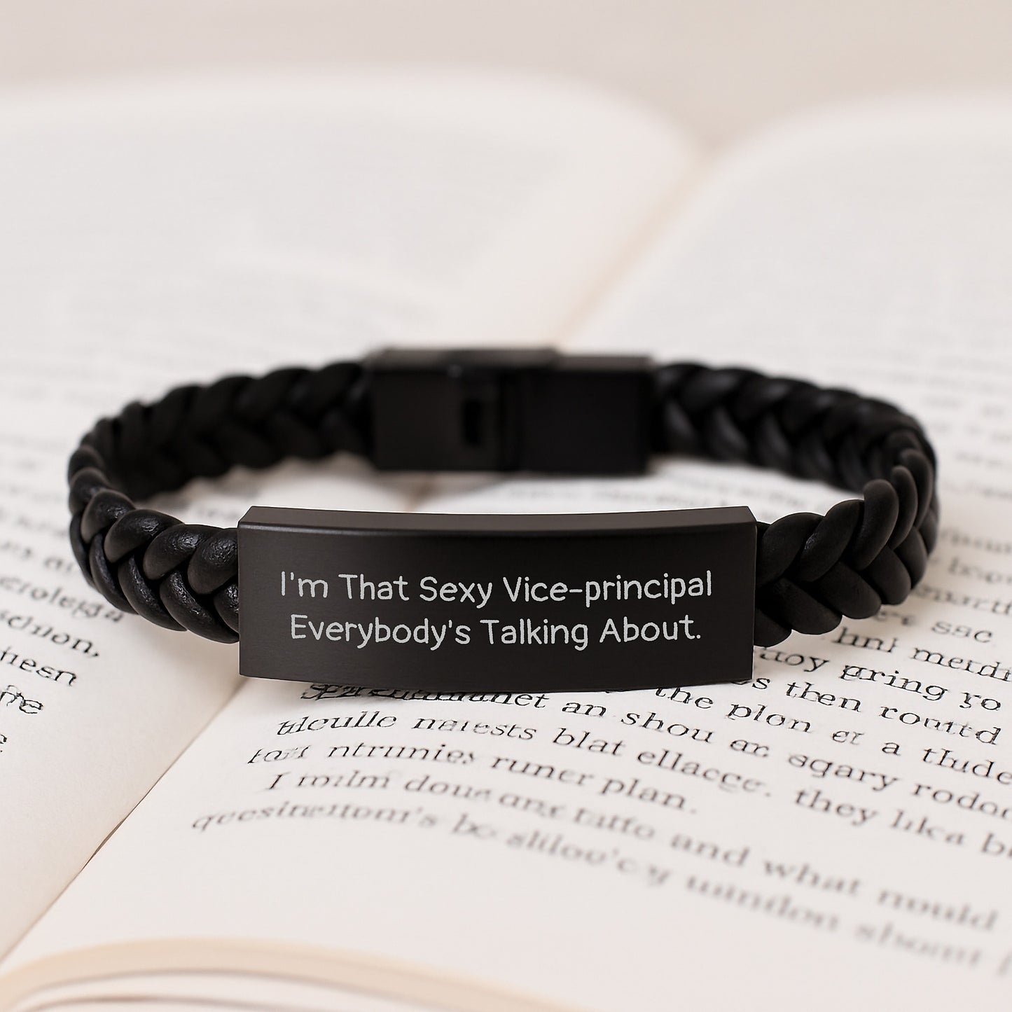 Funny Vice-principal Gifts from Men for Vice-principal, Unique Interlaced Leather Bracelet, Sexy Vice-principal Quote, Christmas Unique Gifts - Image 3